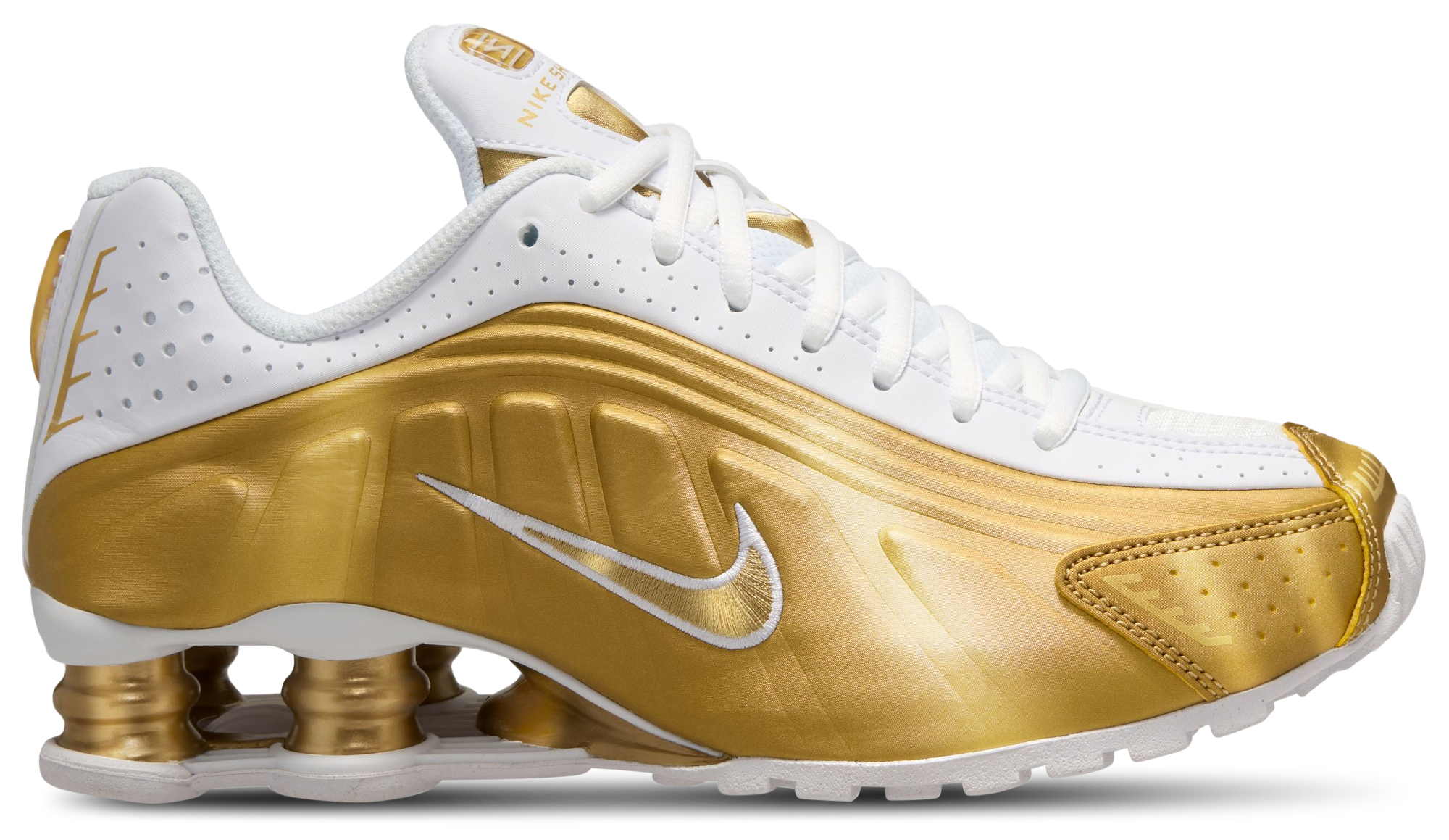 Nike Shox R4 童款 - White/Gold - Image 1