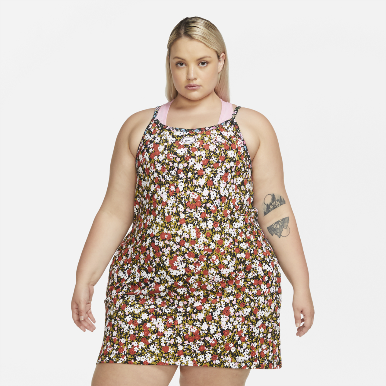 Nike Cami AOP Fleece Dress Image 1 of 4. Tap to open photo gallery.