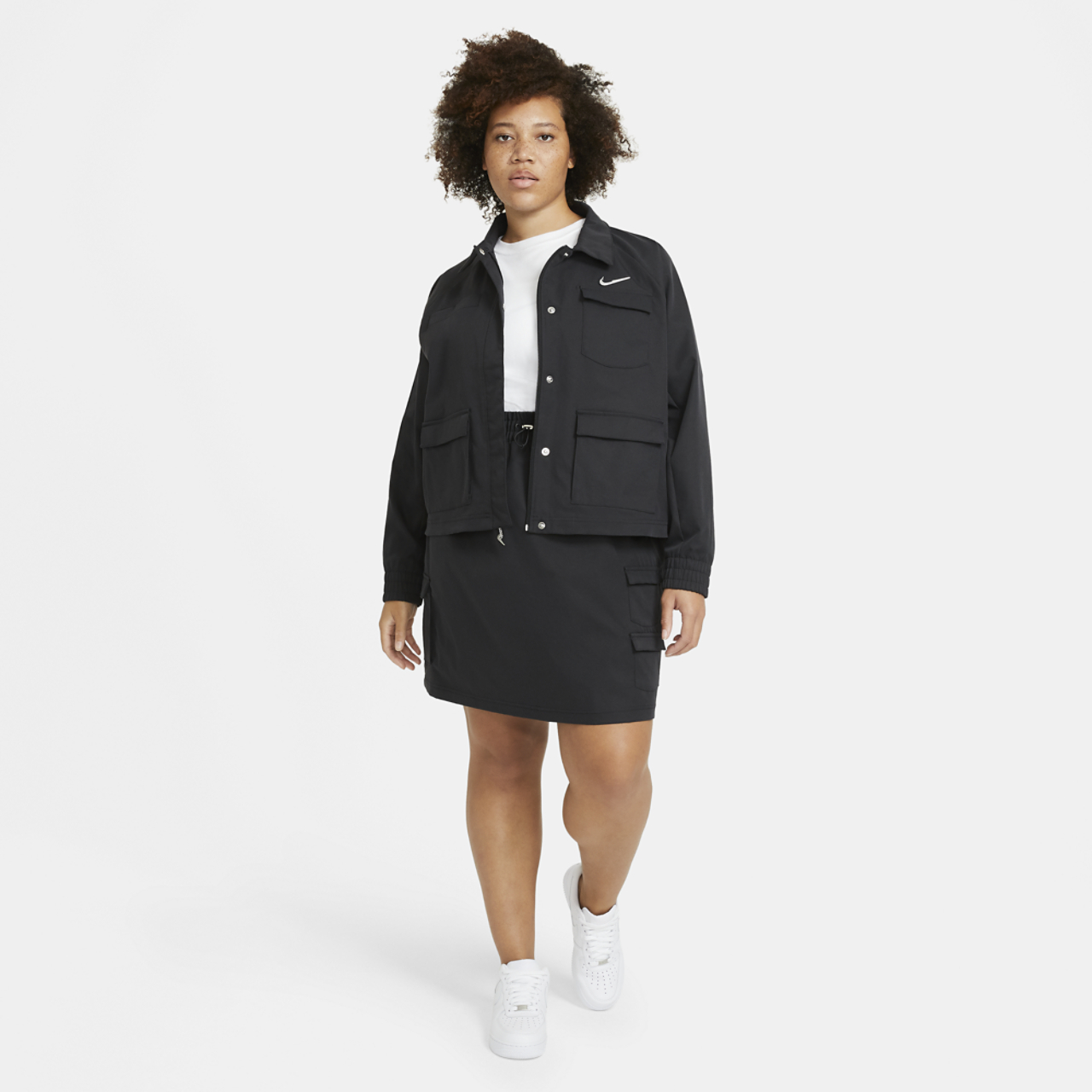 Nike Plus Size Swoosh Jacket Woven Image 3 of 6. Tap to open photo gallery.