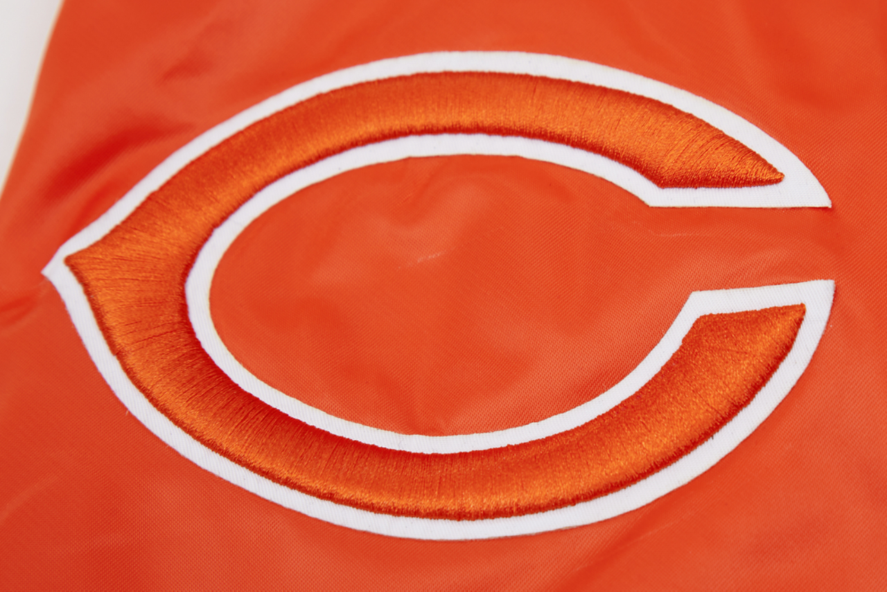 Pro Standard Bears Big Logo Satin Jacket Image 7 of 9. Tap to open photo gallery.