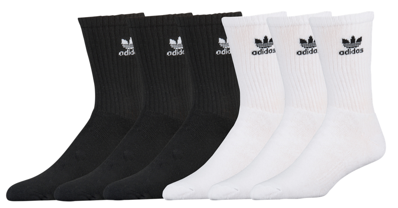 adidas Originals Trefoil 6-Pack Crew Socks Image 2 of 4. Tap to open photo gallery.