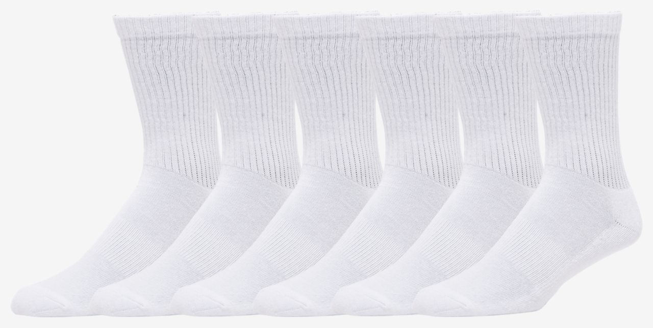 LCKR 6-Pack Athletic Half Cushion Crew Socks Image 1 of 2. Tap to open photo gallery.