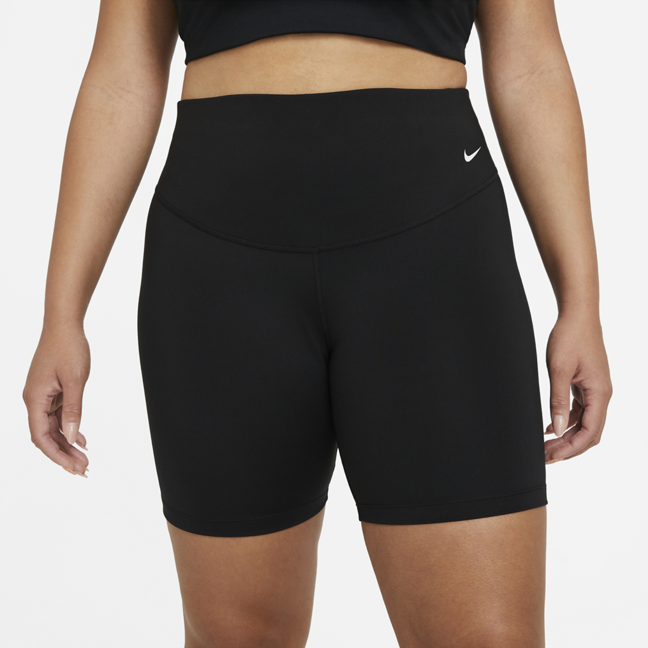 Nike Plus Size One MR 7" Tights 2.0 Image 2 of 7. Tap to open photo gallery.