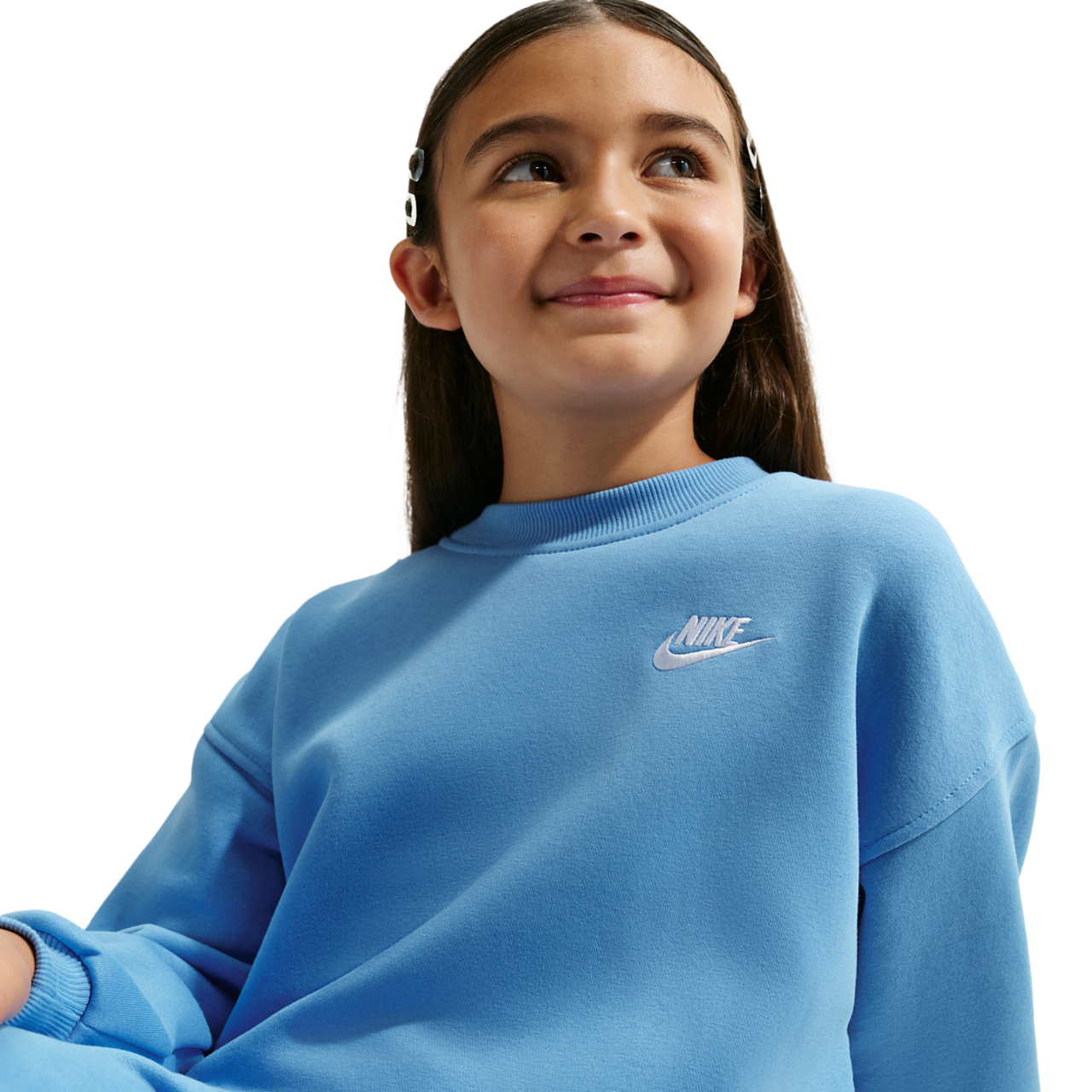 Nike NSW Oversized Club Fleece Crew Image 3 of 5. Tap to open photo gallery.
