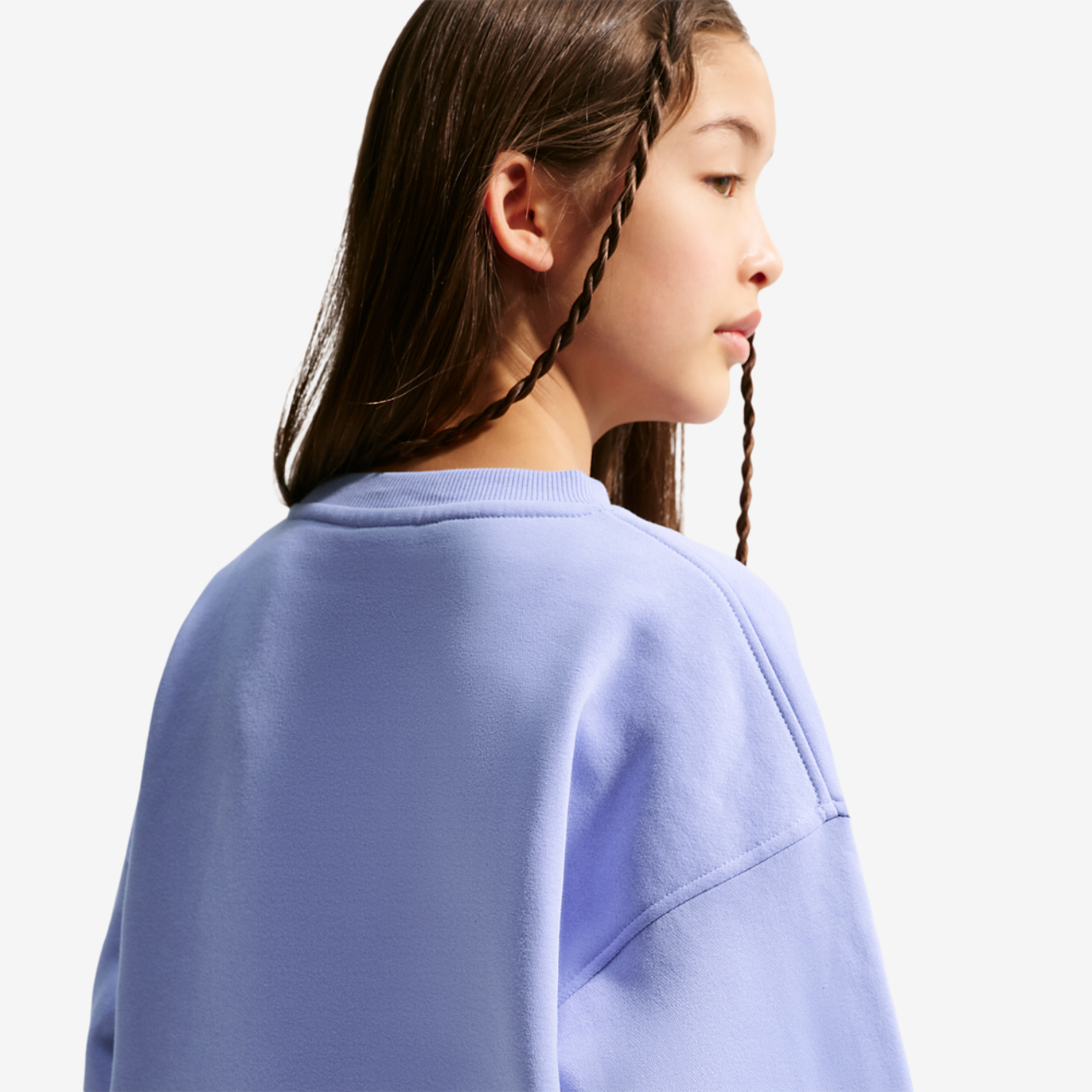 Nike NSW Oversized Club Fleece Crew Image 2 of 4. Tap to open photo gallery.
