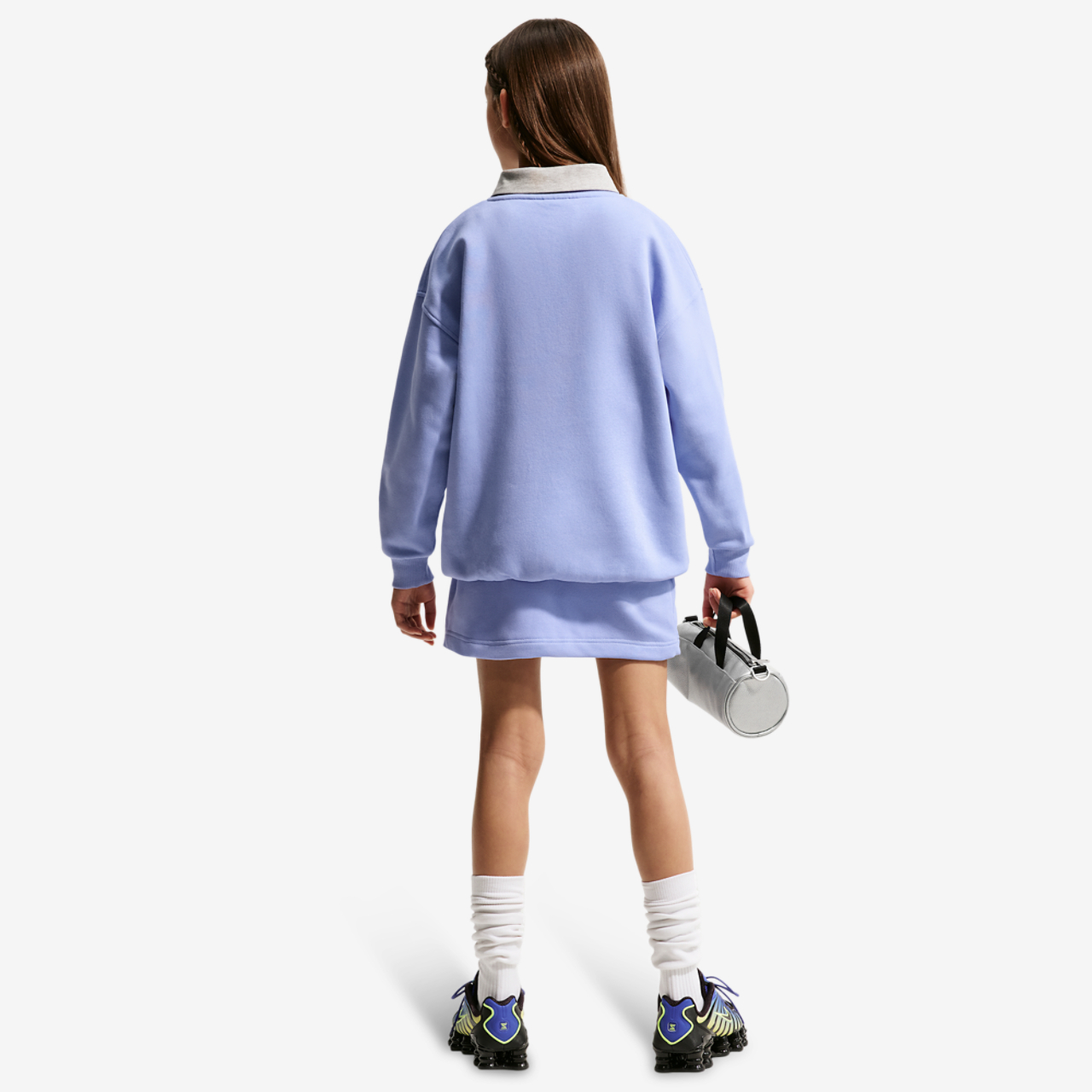 Nike NSW Oversized Club Fleece Crew Image 4 of 4. Tap to open photo gallery.