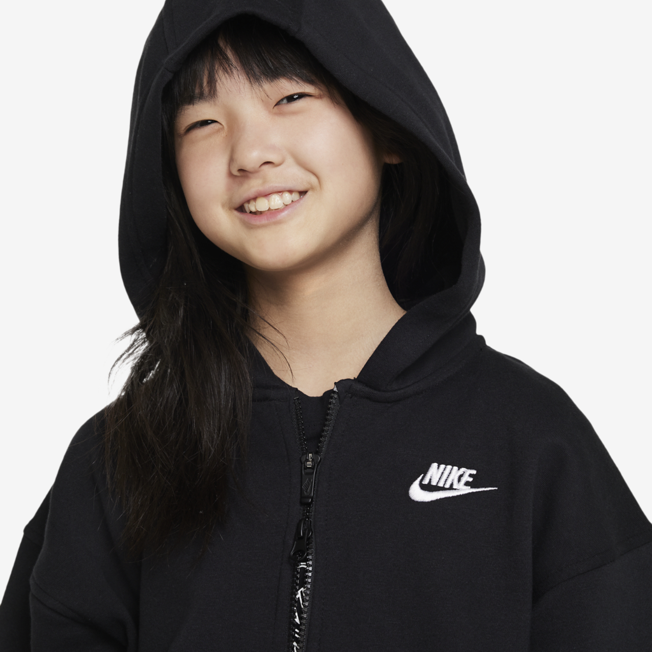 Nike NSW Club Fleece Oversized Full-Zip LBR Image 3 of 4. Tap to open photo gallery.