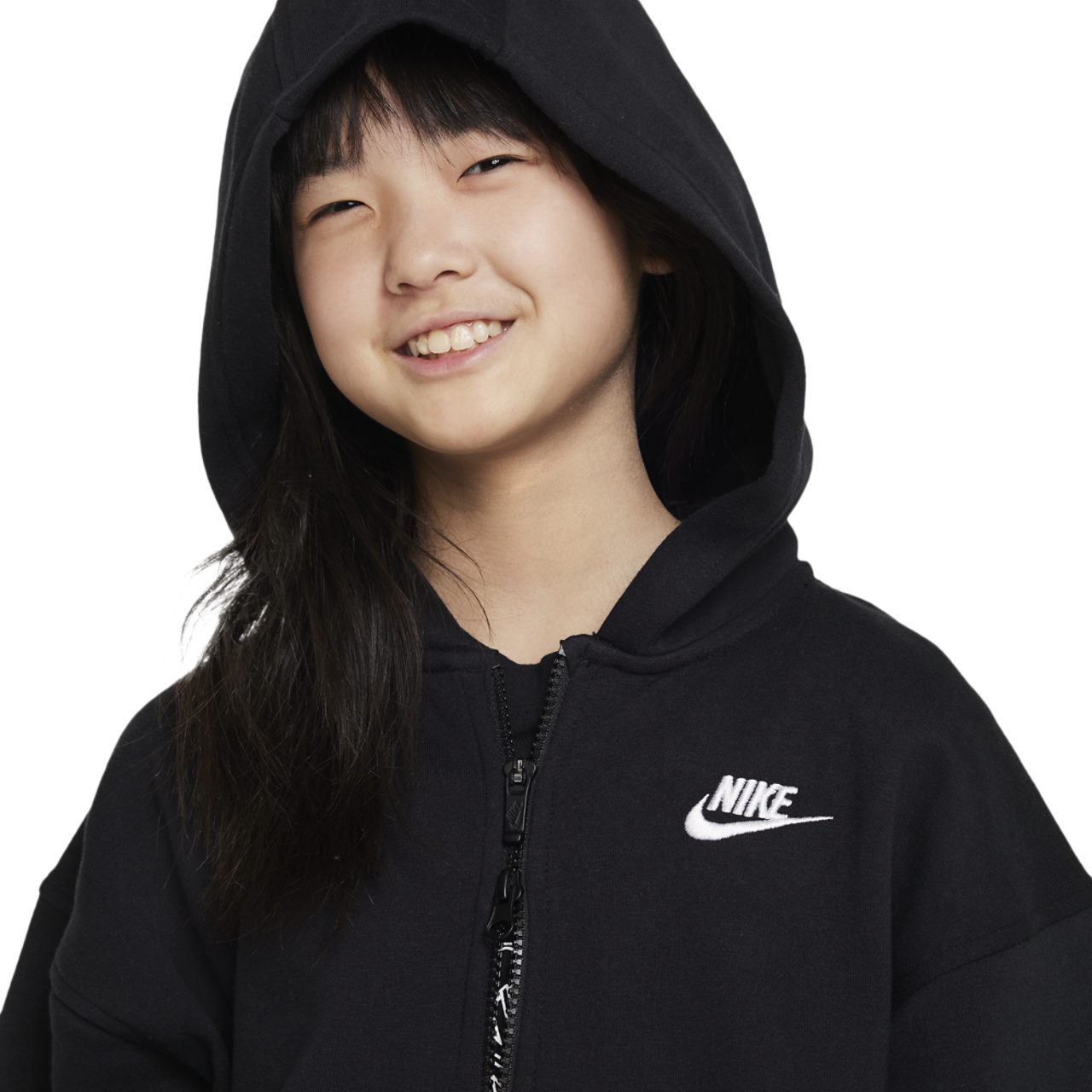 Nike NSW Club Fleece Oversized Full-Zip LBR Image 3 of 4. Tap to open photo gallery.