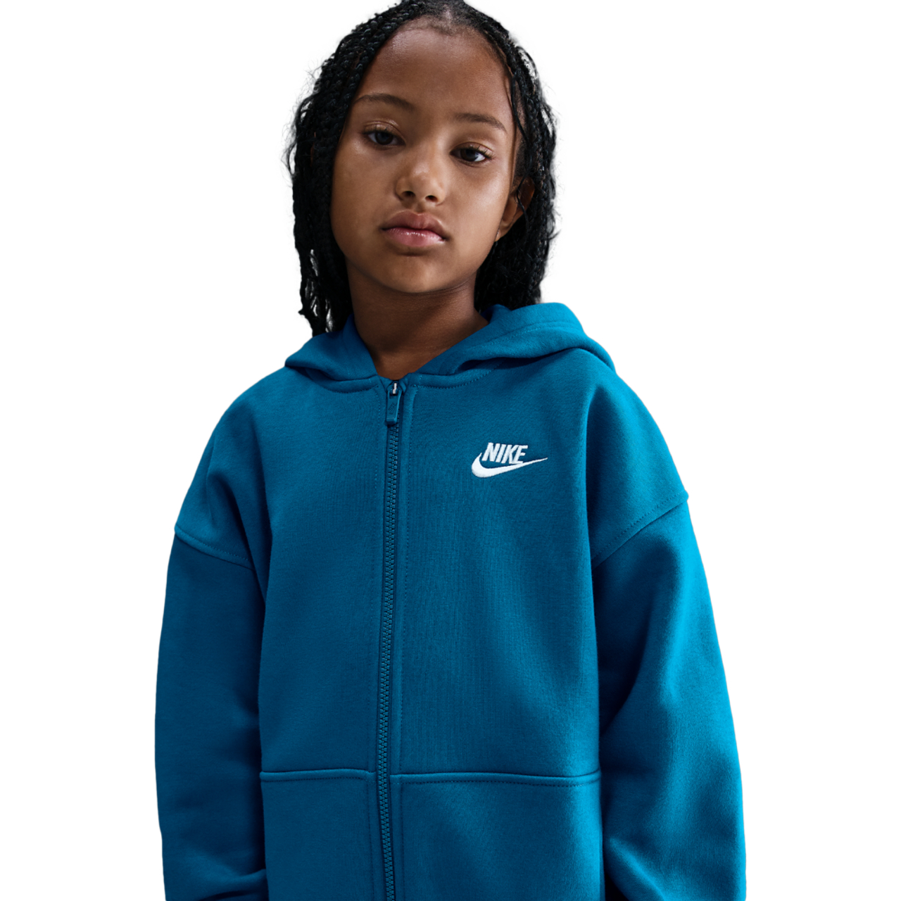 Nike NSW Club Fleece Oversized LBR Full-Zip Image 1 of 3. Tap to open photo gallery.