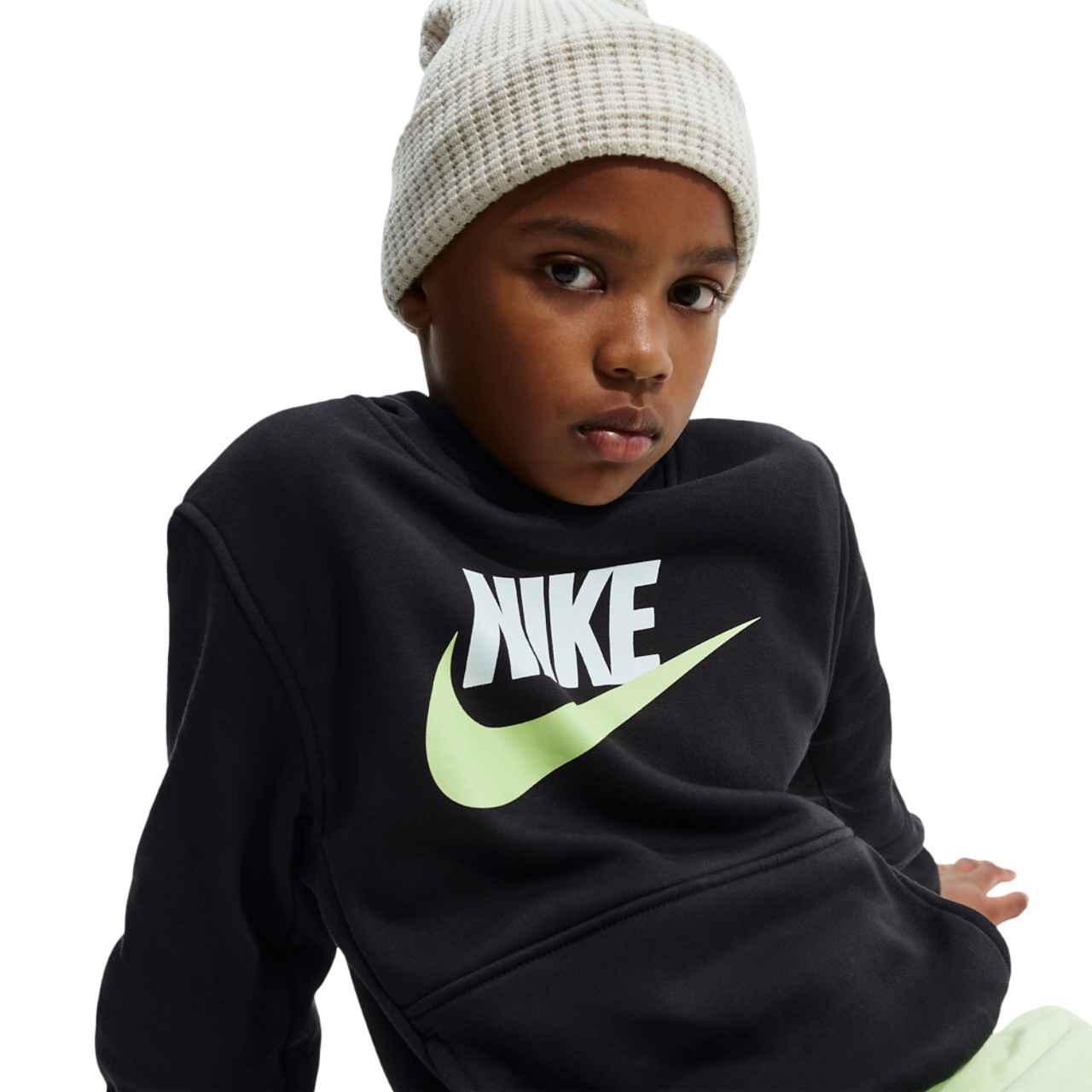 Nike NSW Club HBR Fleece Hoodie Image 3 of 7. Tap to open photo gallery.