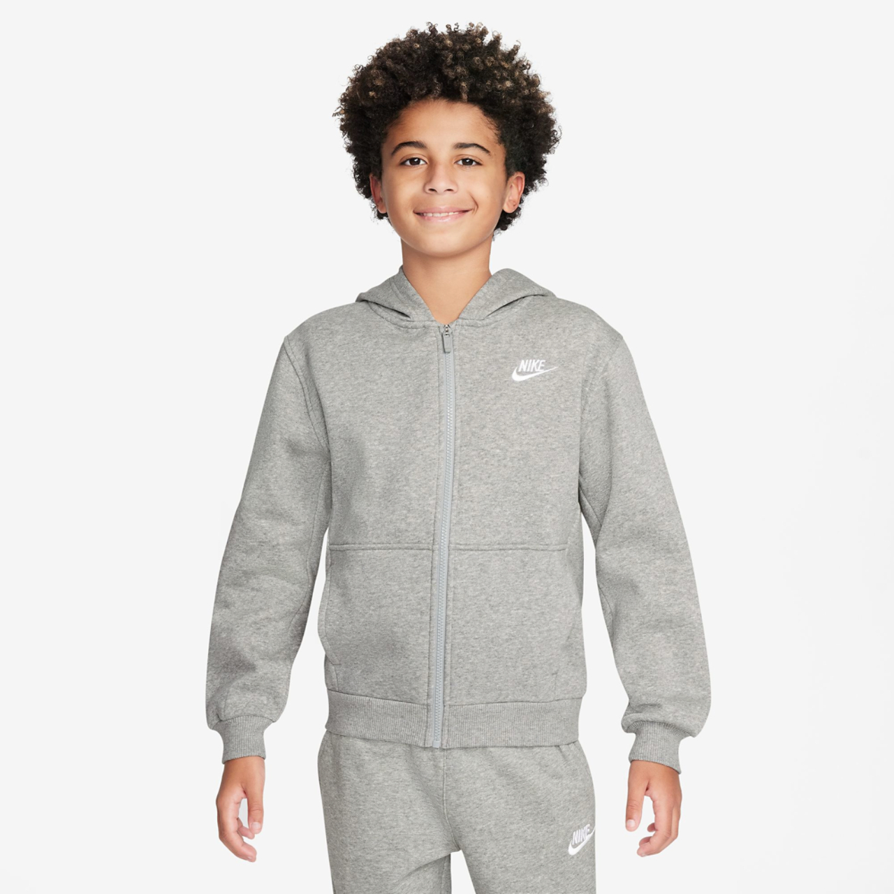 Nike NSW Club Fleece Full-Zip LBR Hoodie Image 1 of 3. Tap to open photo gallery.