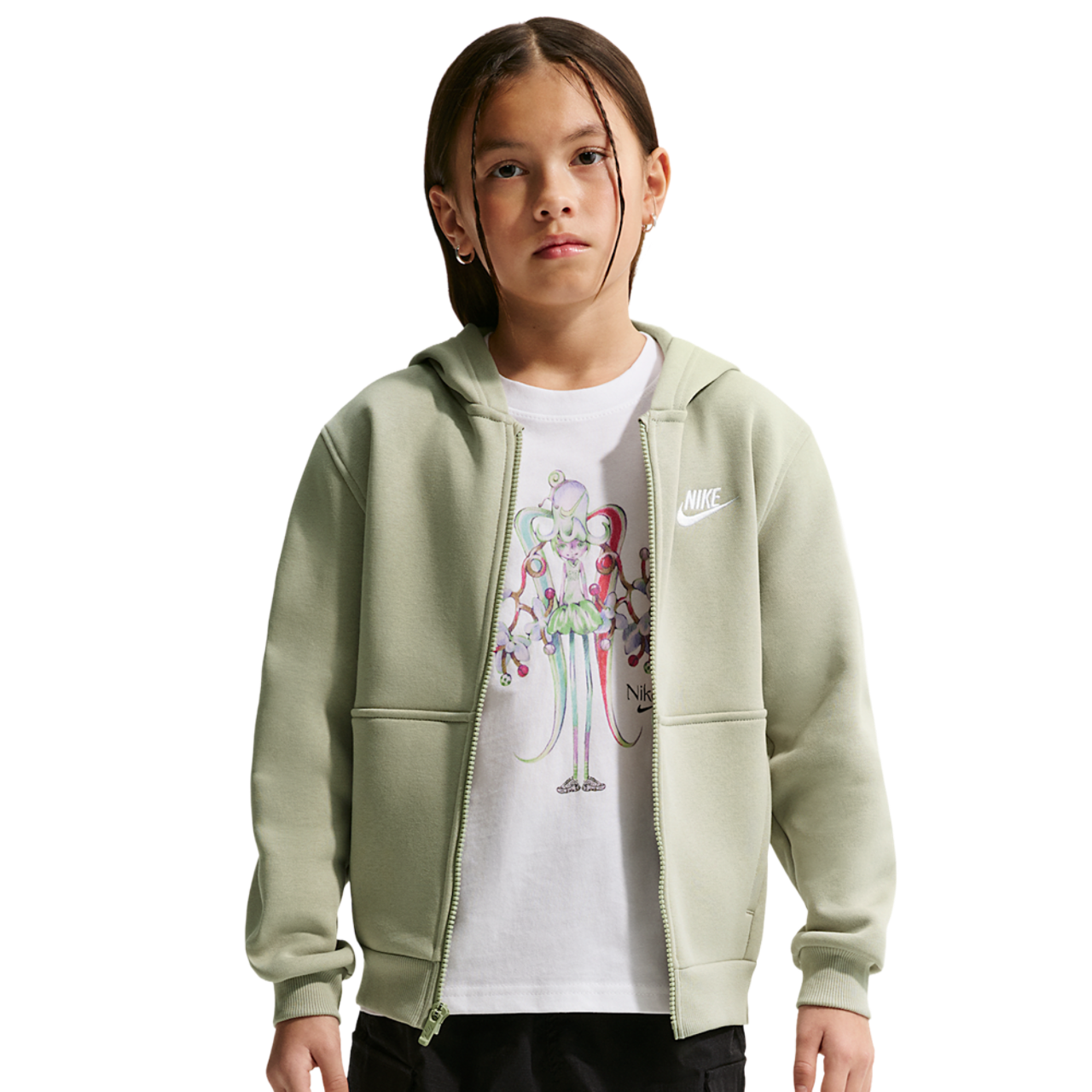 Nike NSW Club Fleece Full-Zip LBR Hoodie Image 1 of 7. Tap to open photo gallery.