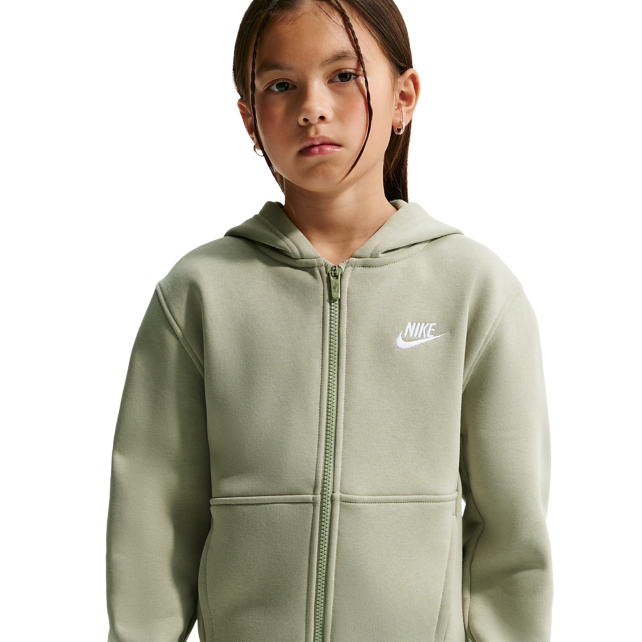 Nike NSW Club Fleece Full-Zip LBR Hoodie Image 3 of 7. Tap to open photo gallery.
