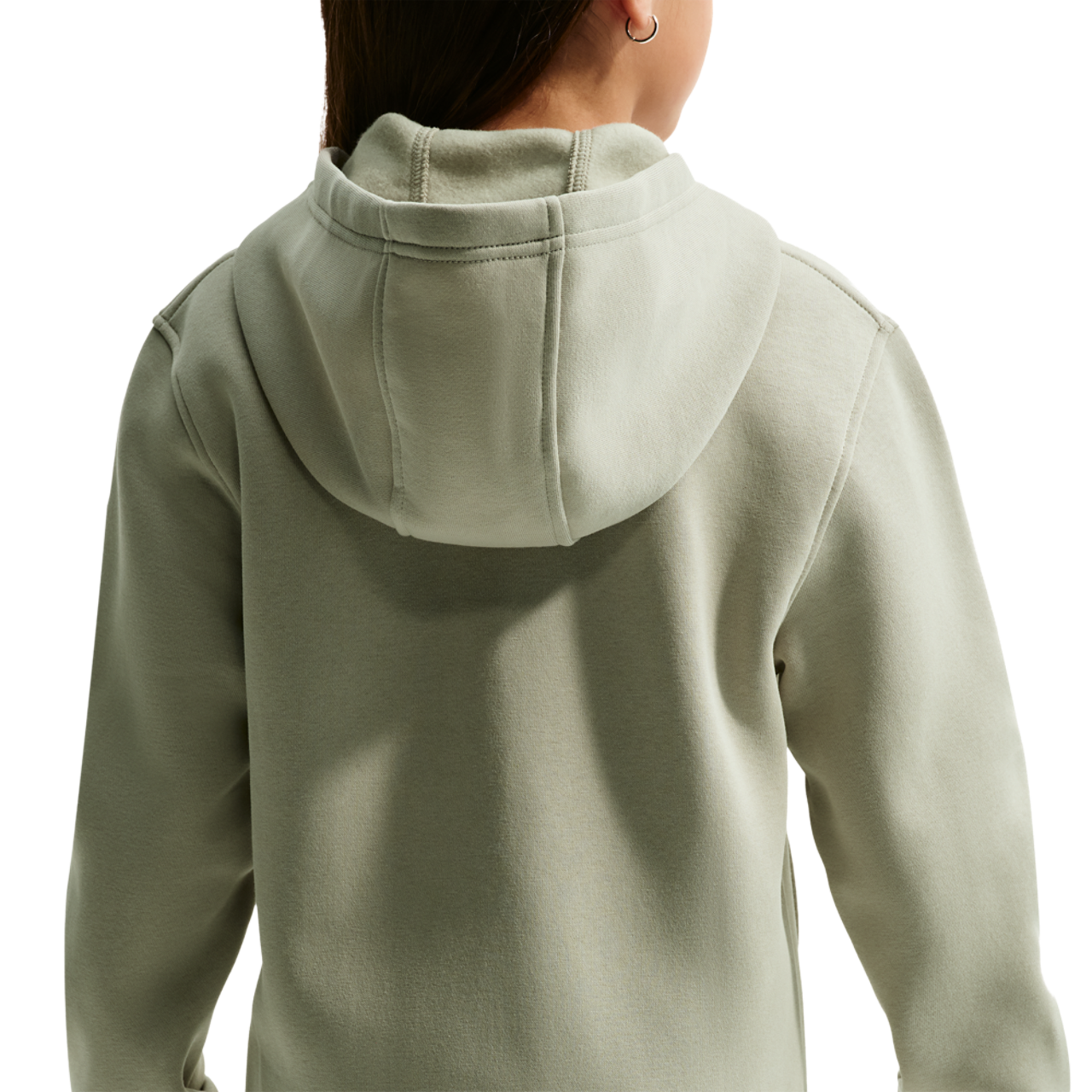 Nike NSW Club Fleece Full-Zip LBR Hoodie Image 4 of 7. Tap to open photo gallery.