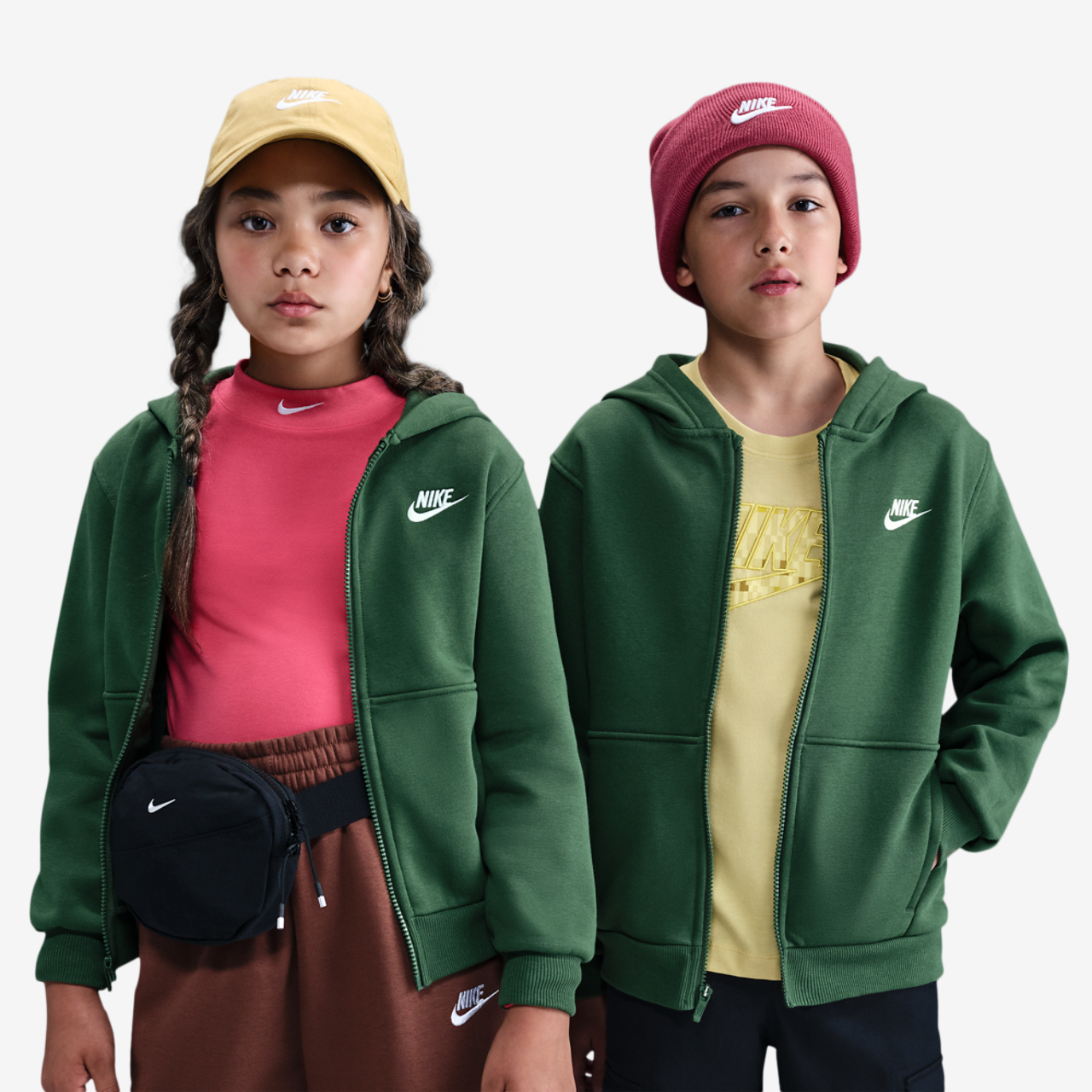 Nike NSW Club Fleece Full-Zip LBR Hoodie Image 1 of 5. Tap to open photo gallery.