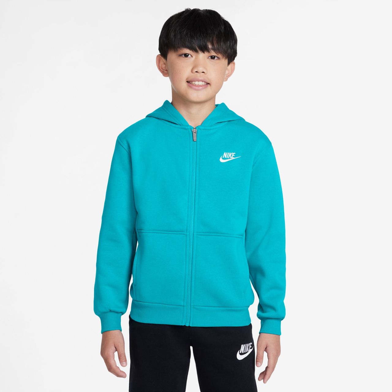 Nike NSW Club Fleece Full-Zip LBR Hoodie Image 1 of 2. Tap to open photo gallery.