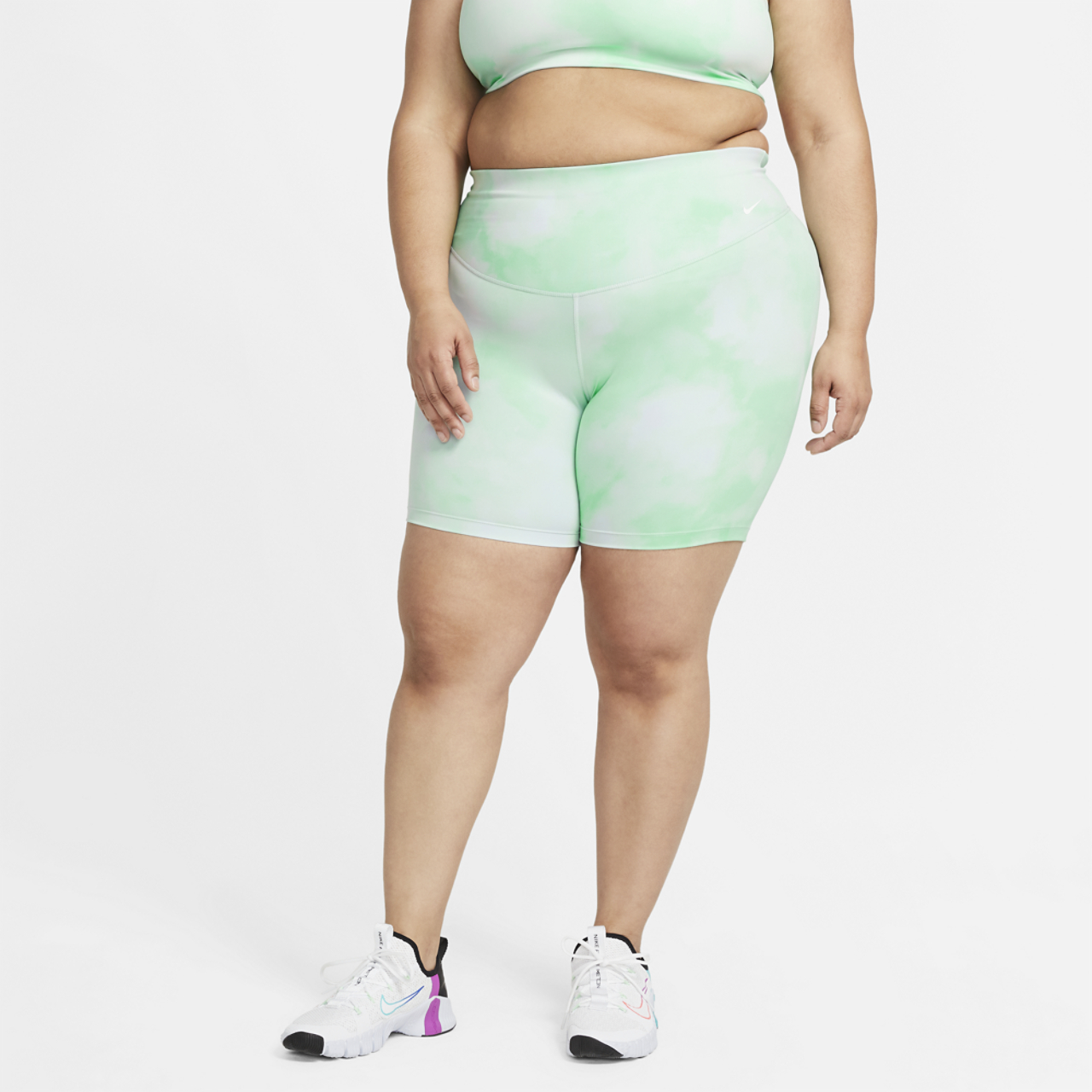 Nike Plus Size One 7" Iconclash Core Tights Image 4 of 4. Tap to open photo gallery.