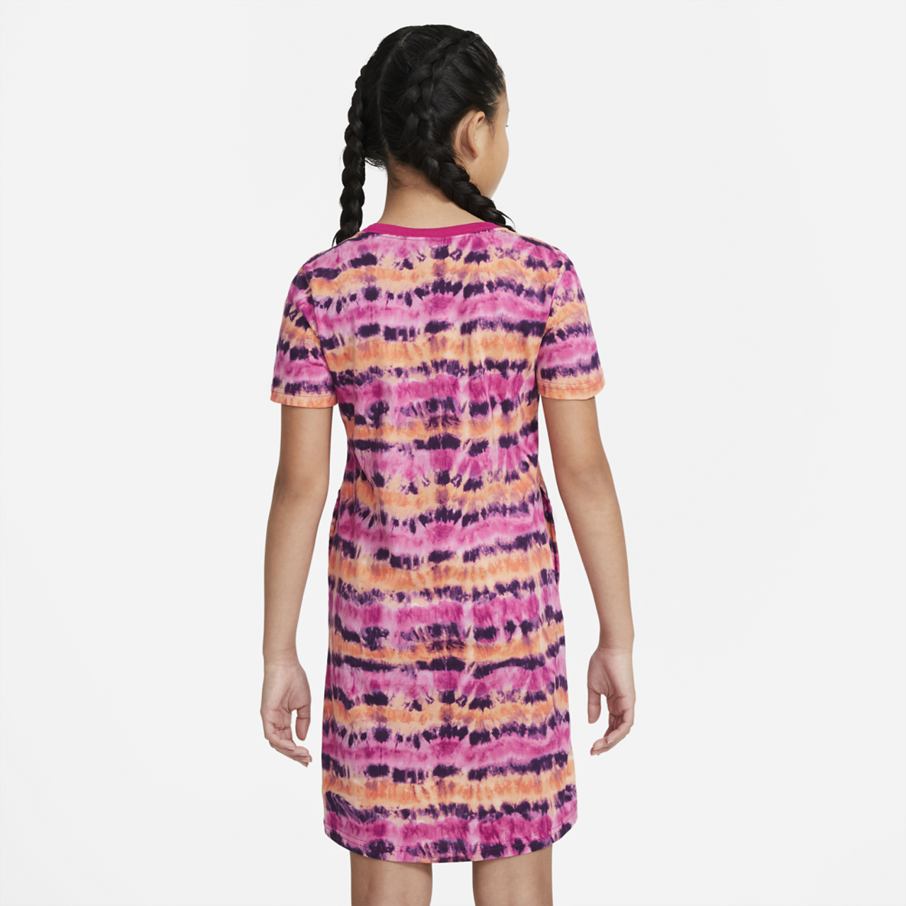 Nike NSW Tie Dye T-Shirt Dress Image 2 of 4. Tap to open photo gallery.