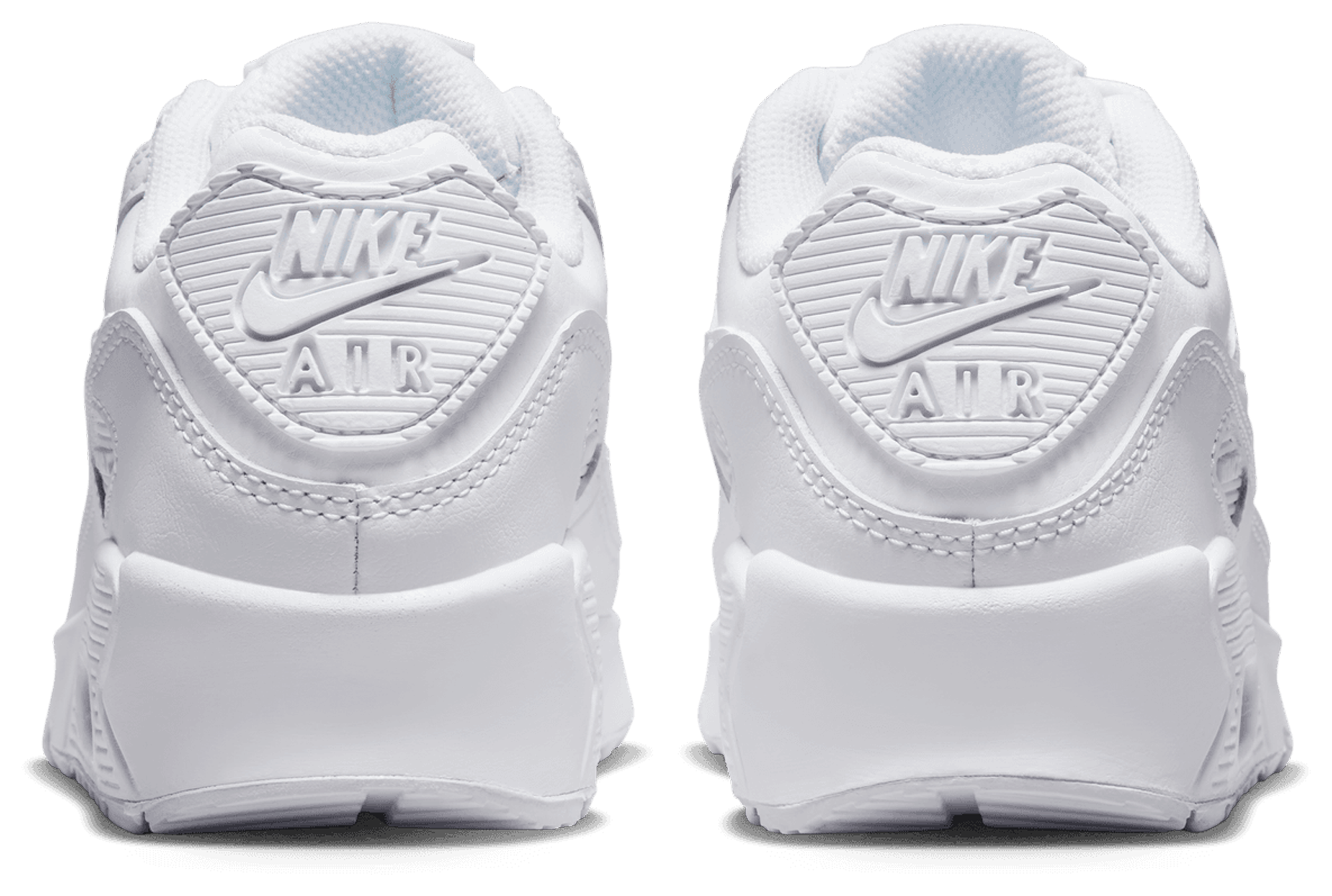 Nike Air Max 90 童款 - White/White/Metallic Silver - Image 3