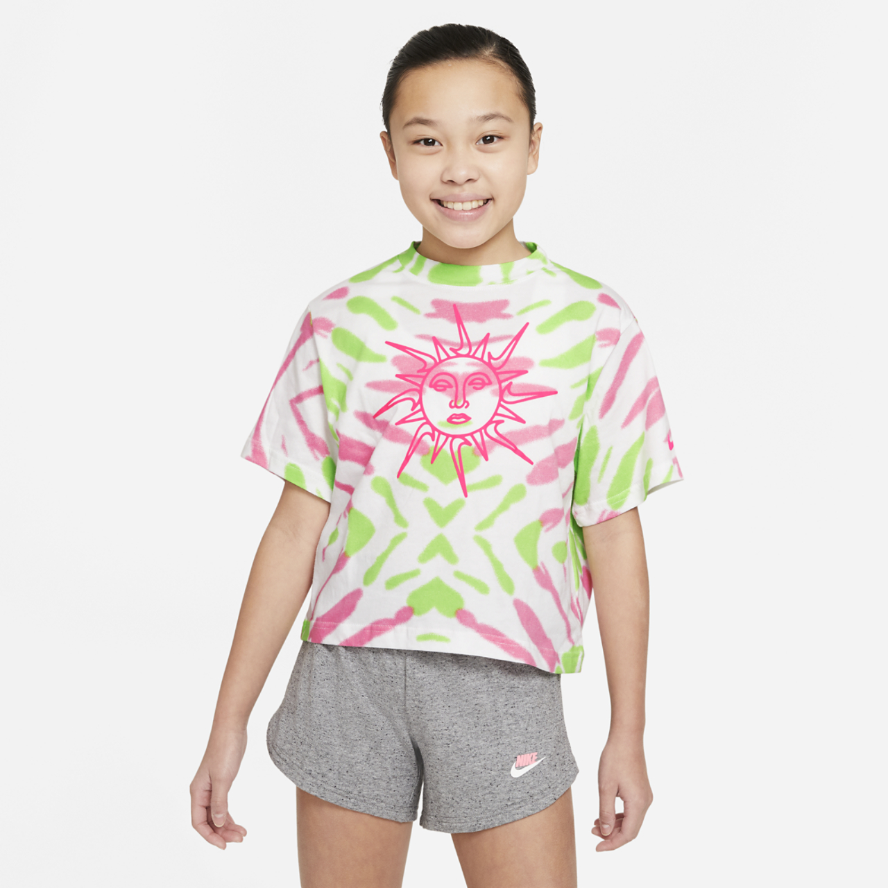 Nike Boxy Tie-Dye T-Shirt Image 1 of 4. Tap to open photo gallery.