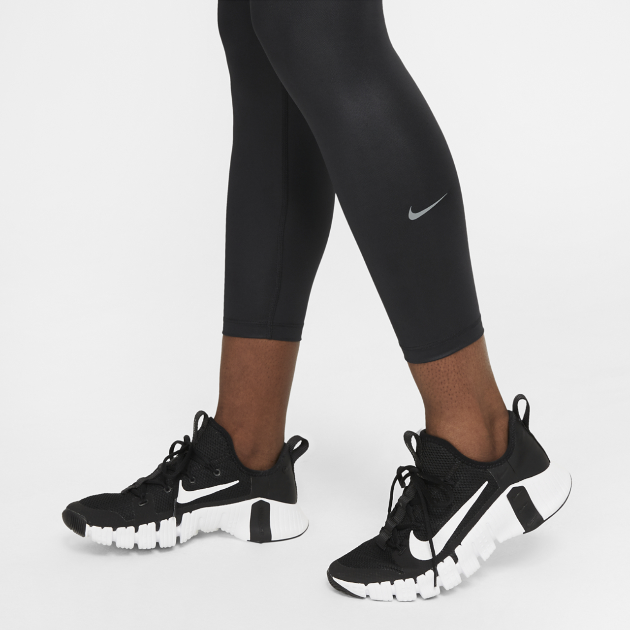 Nike One 7/8 Faux Leather Legging Image 4 of 4. Tap to open photo gallery.