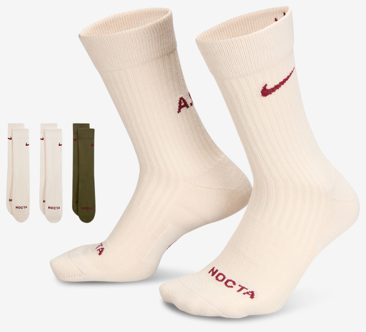 Nike Sneaker Sox Nocta Crew Socks 3Pack Image 1 of 1. Tap to open photo gallery.