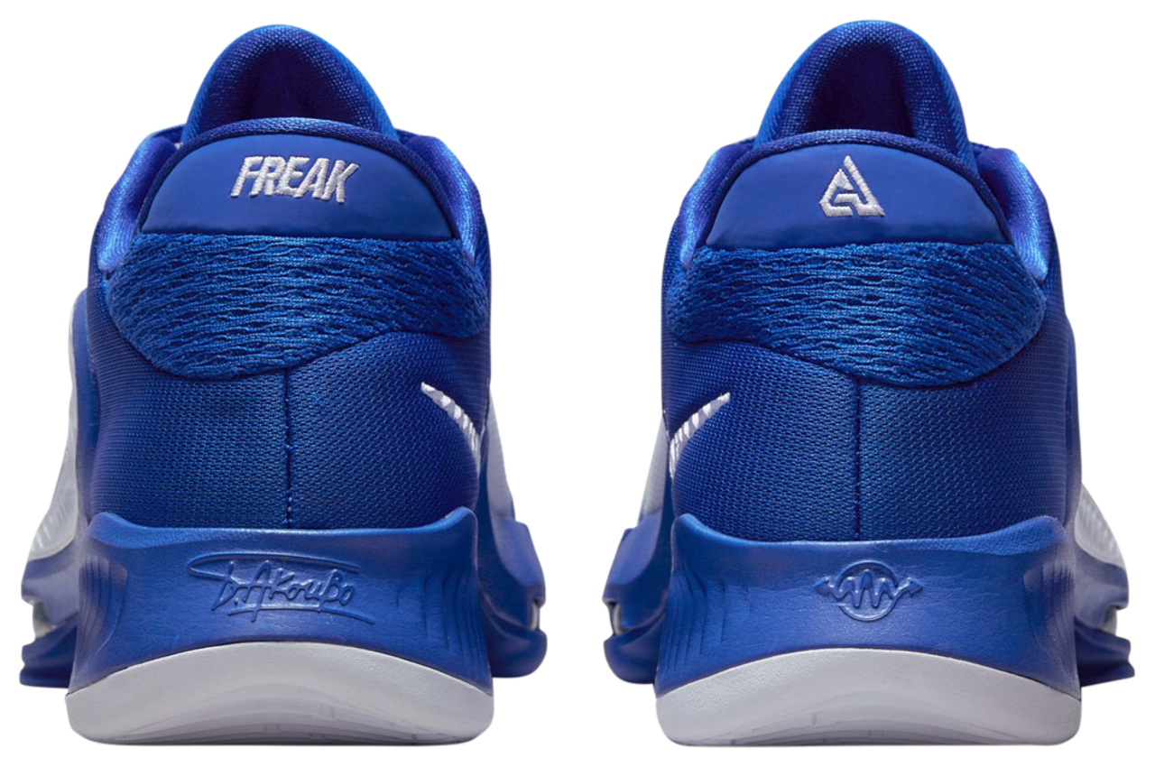 ヤニス　フリーク4 Men's Nike White/Purple Zoom Freak 4 Low Top Shoes