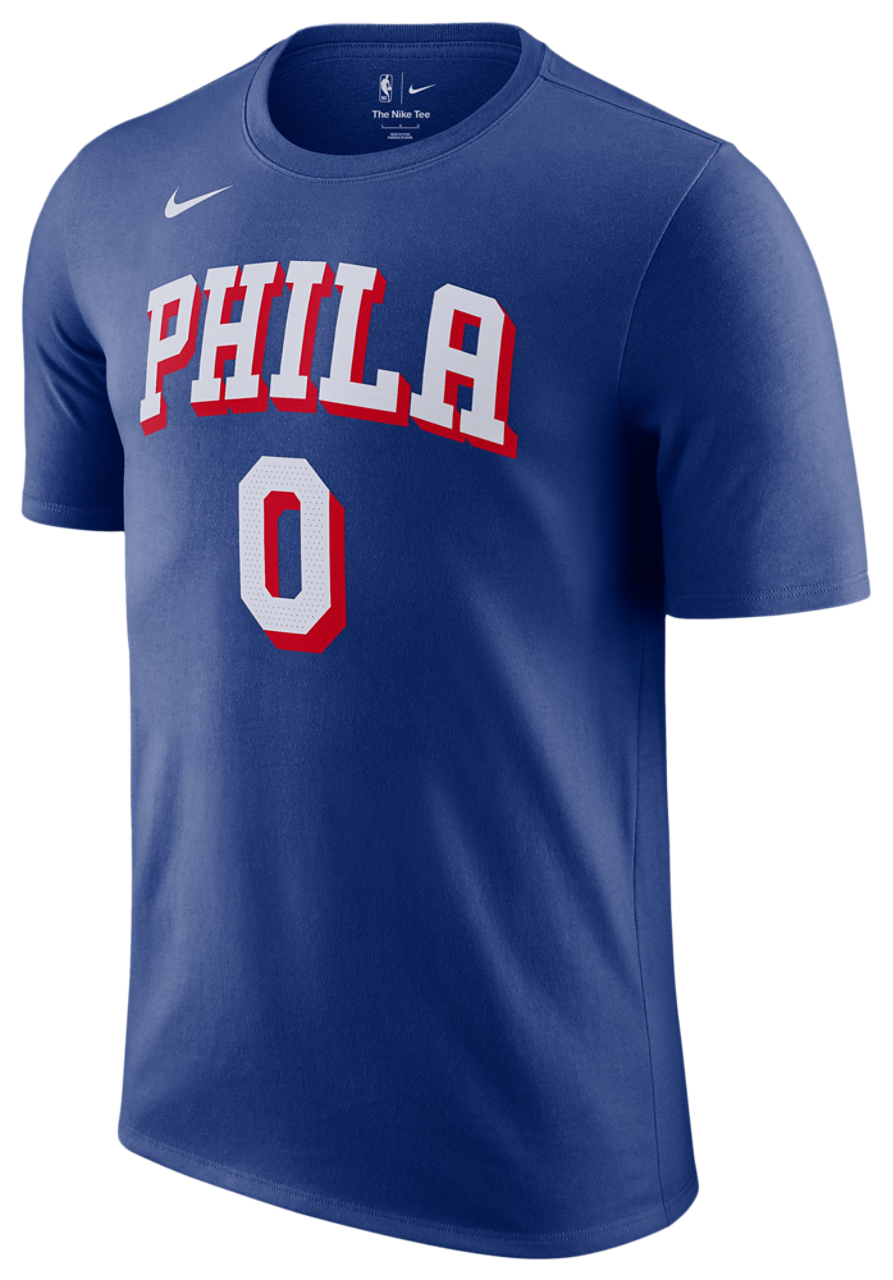 Nike 76ers Tyrese Maxey Short Sleeve T-Shirt Image 1 of 2. Tap to open photo gallery.