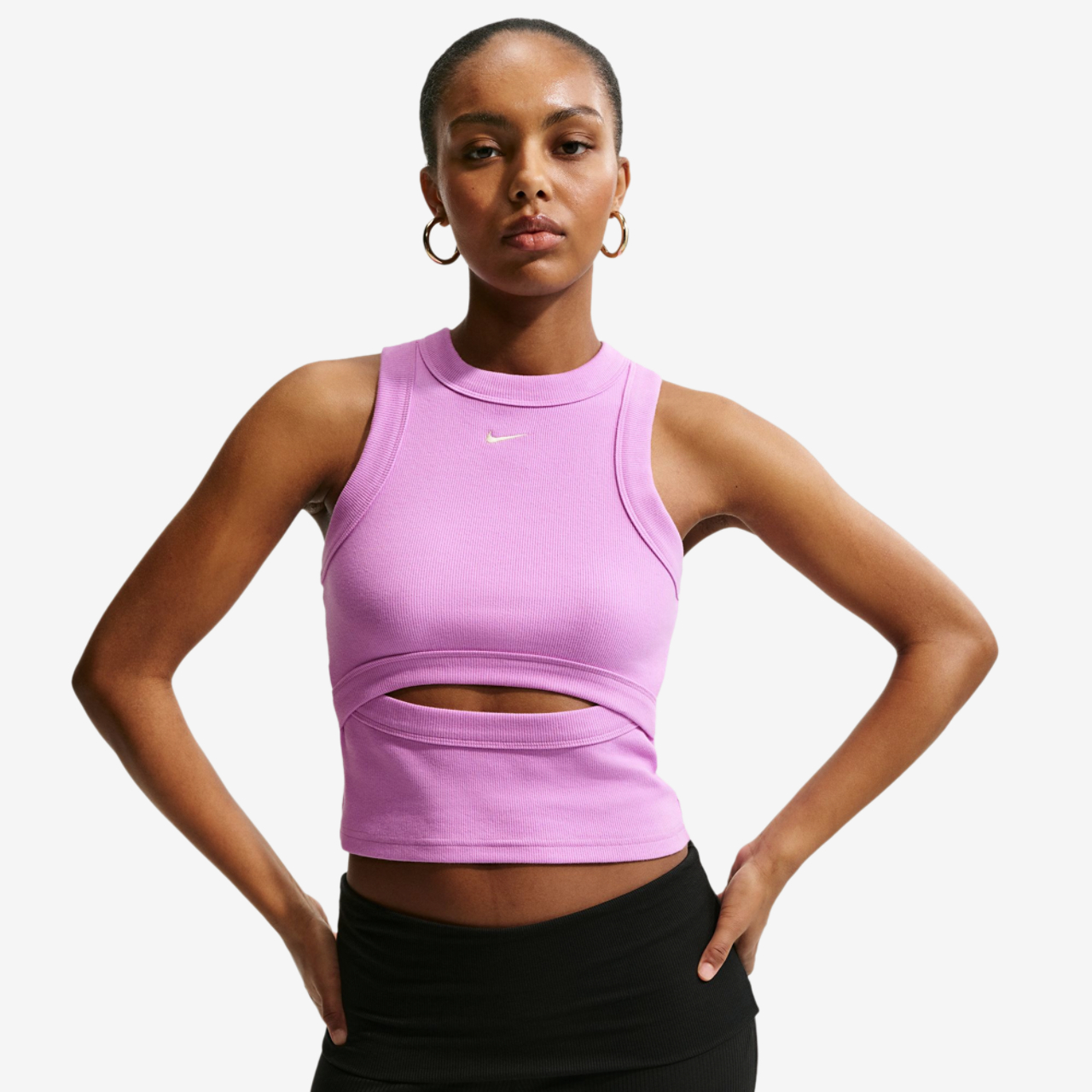 Nike NSW Chill Knit Rib Tank Image 1 of 4. Tap to open photo gallery.