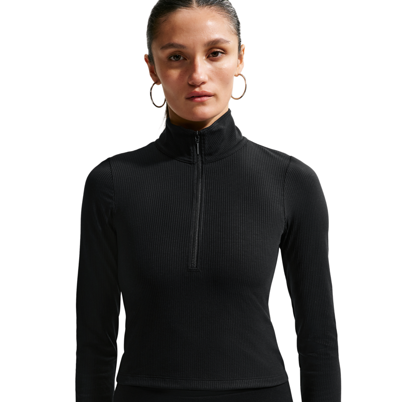 Nike NSW Chill Knit Rib Quarter-Zip LS Top Image 1 of 5. Tap to open photo gallery.