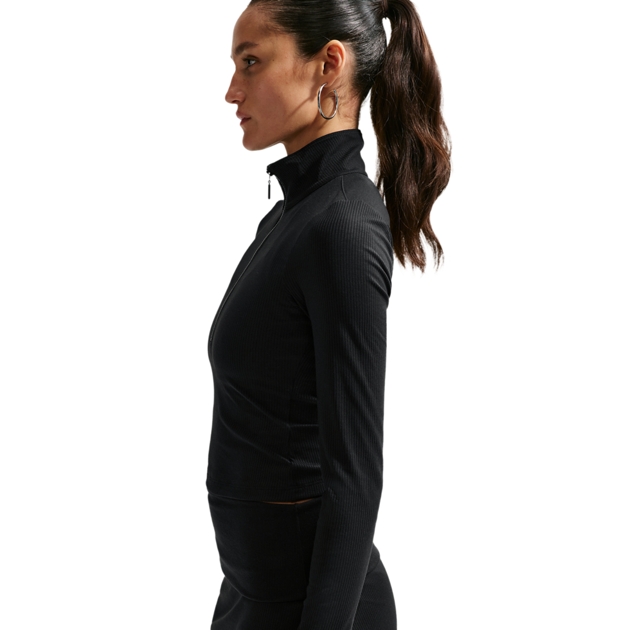 Nike NSW Chill Knit Rib Quarter-Zip LS Top - Women's | Foot Locker