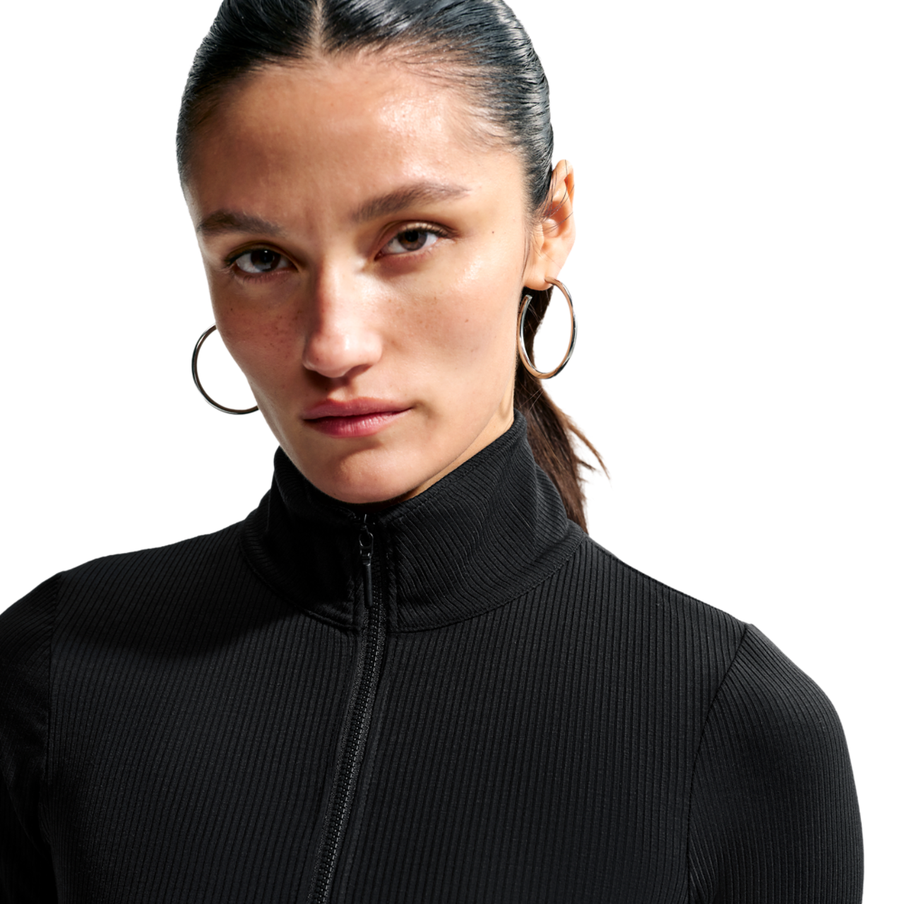 Nike NSW Chill Knit Rib Quarter-Zip LS Top Image 3 of 5. Tap to open photo gallery.