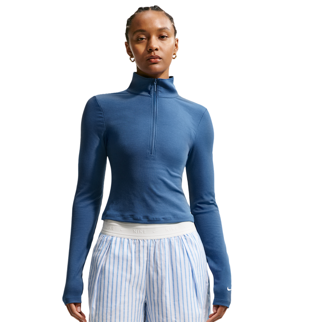 Nike NSW Chill Knit Rib Quarter-Zip LS Top Image 1 of 8. Tap to open photo gallery.