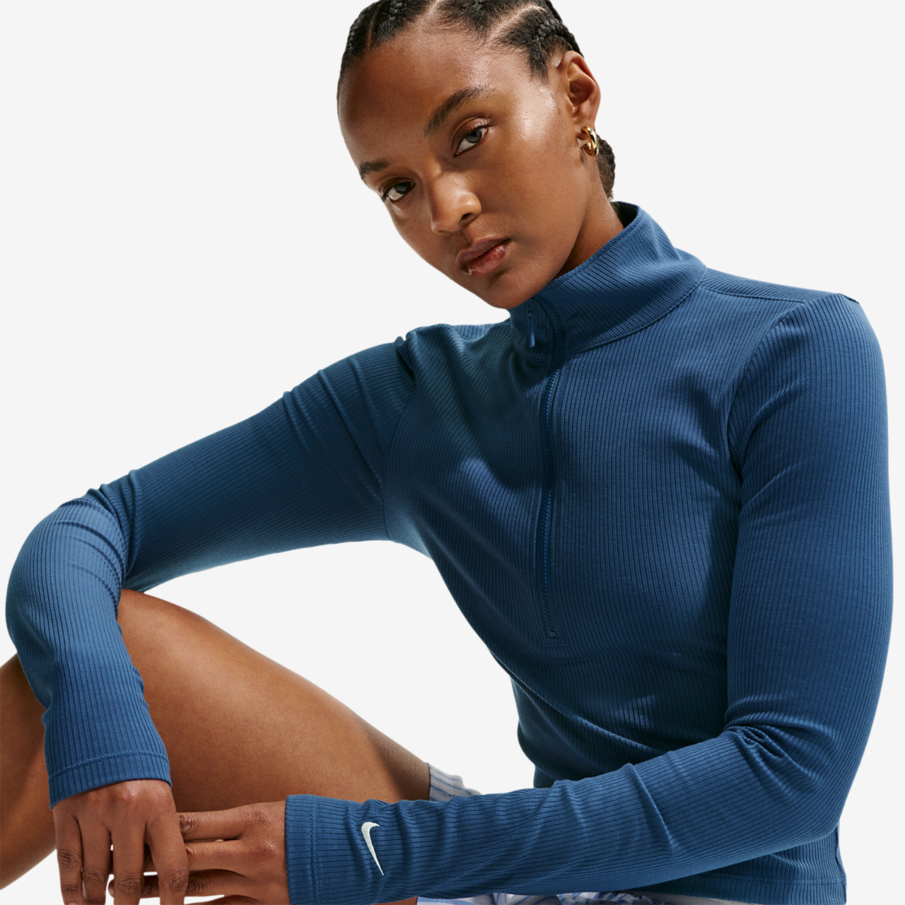 Nike NSW Chill Knit Rib Quarter-Zip LS Top - Women's | Foot Locker
