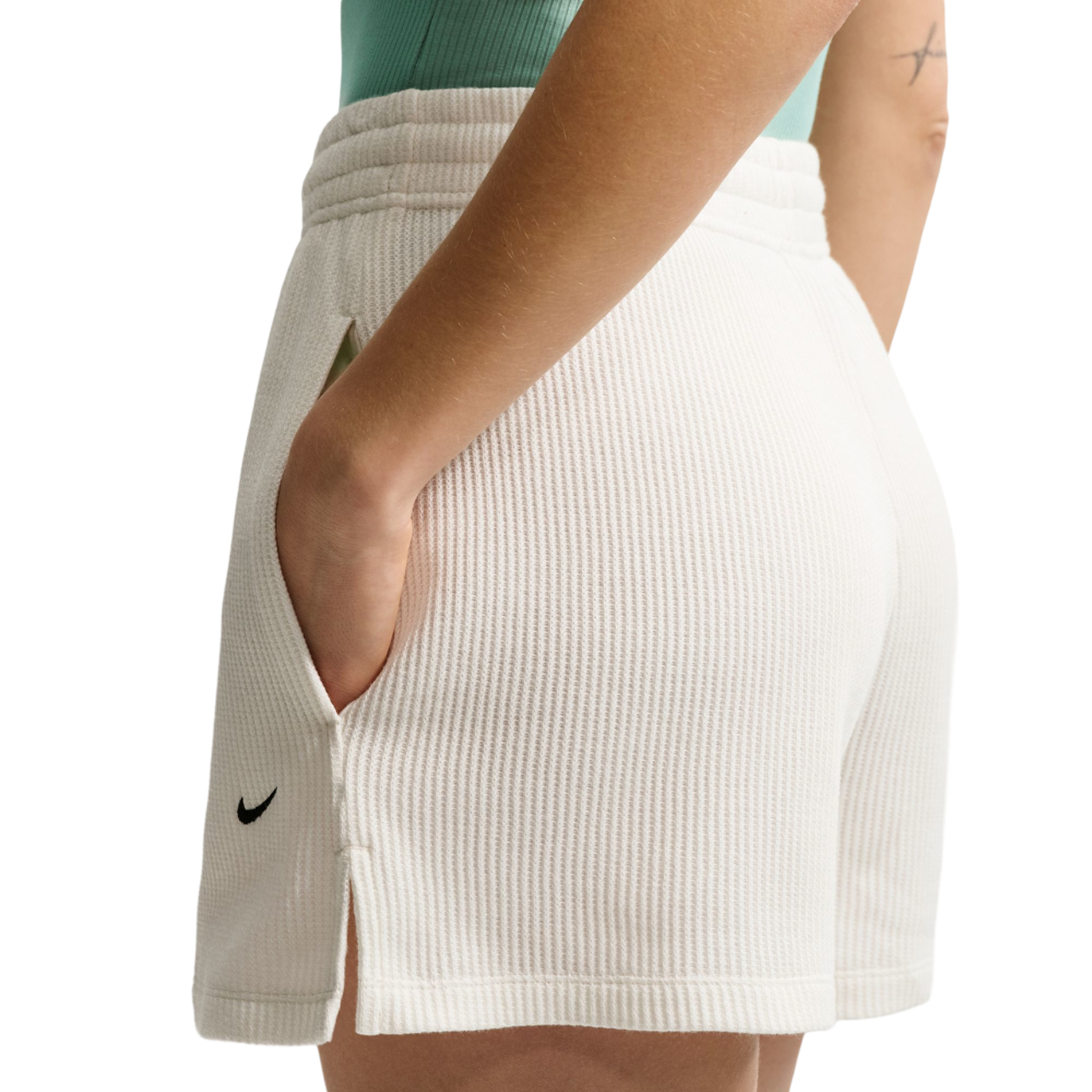 Nike NSW Chill Knit Waffle Shorts Image 2 of 4. Tap to open photo gallery.