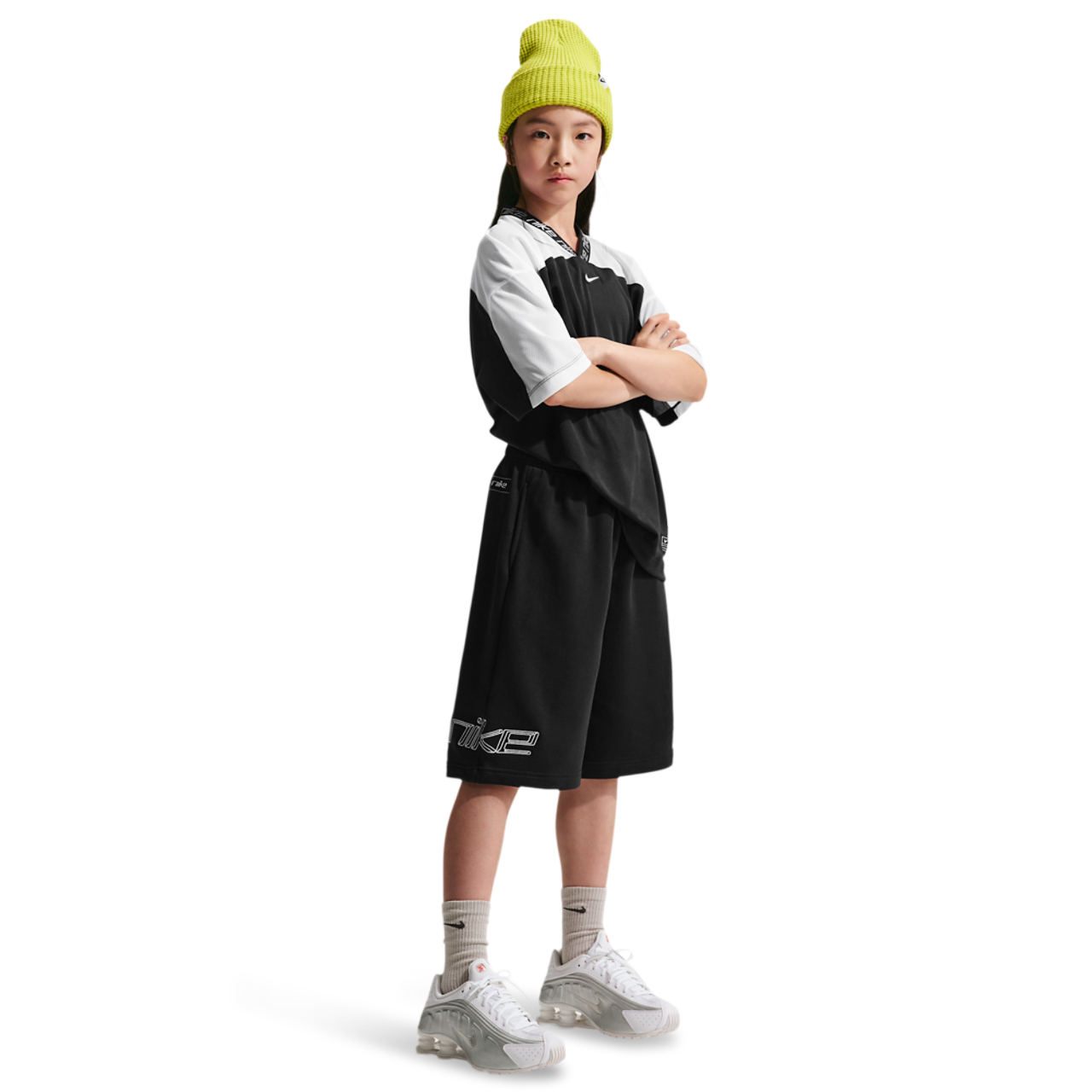 Nike swoosh 黒 オーバーオール スリムフィット Nike NSW Dri-FIT Fleece Shorts - Girls' Grade School | Foot Locker