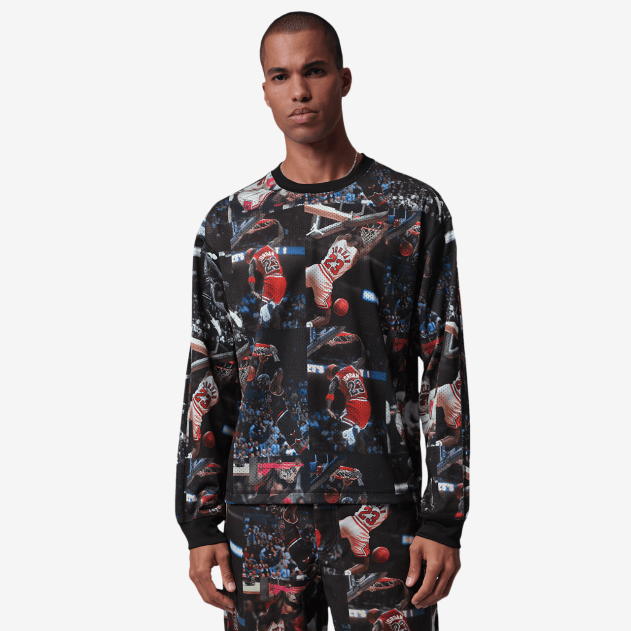 Jordan Flight AOP Long Sleeve Jersey Image 1 of 4. Tap to open photo gallery.