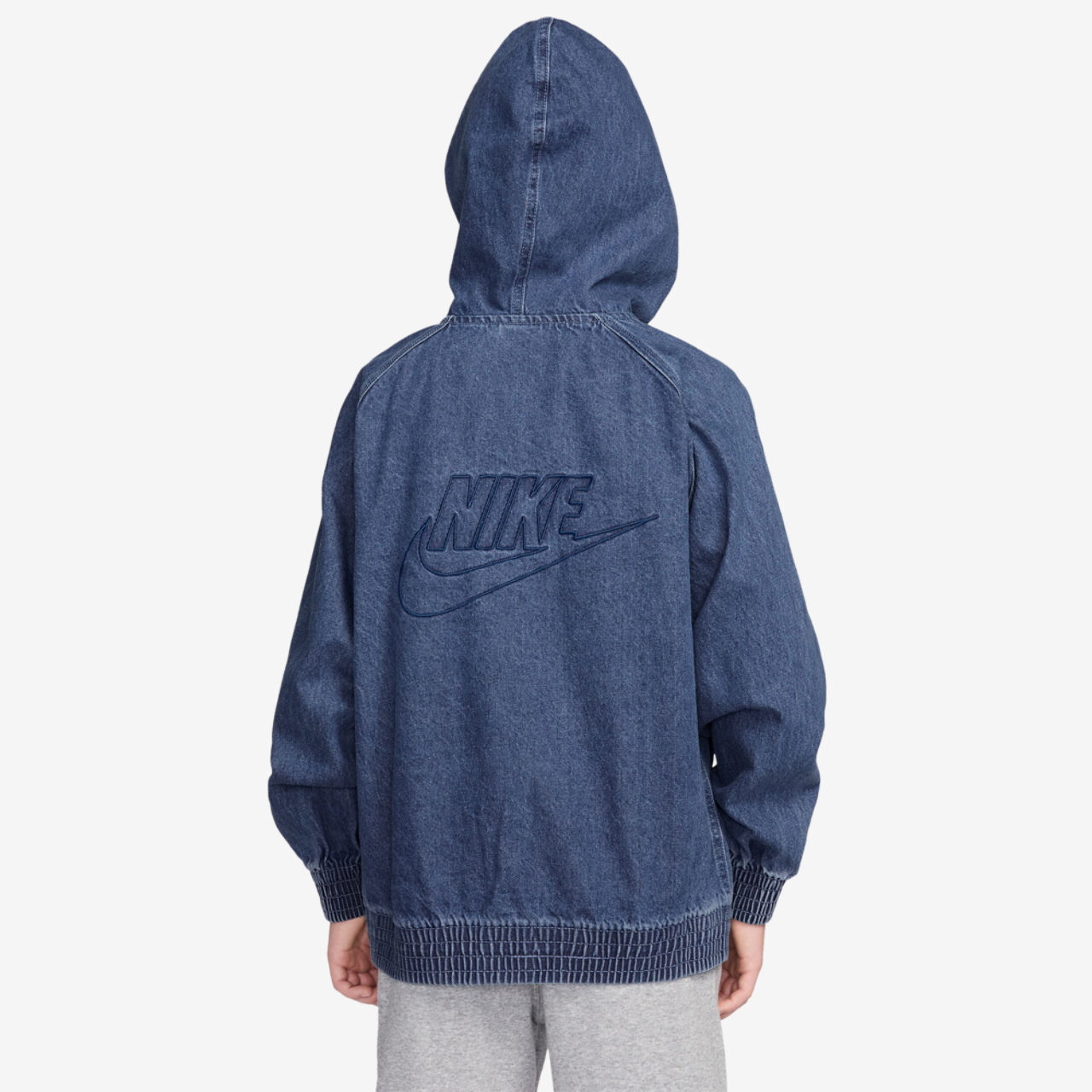 Nike NSW WR Denim Full Zip Jacket Image 2 of 3. Tap to open photo gallery.