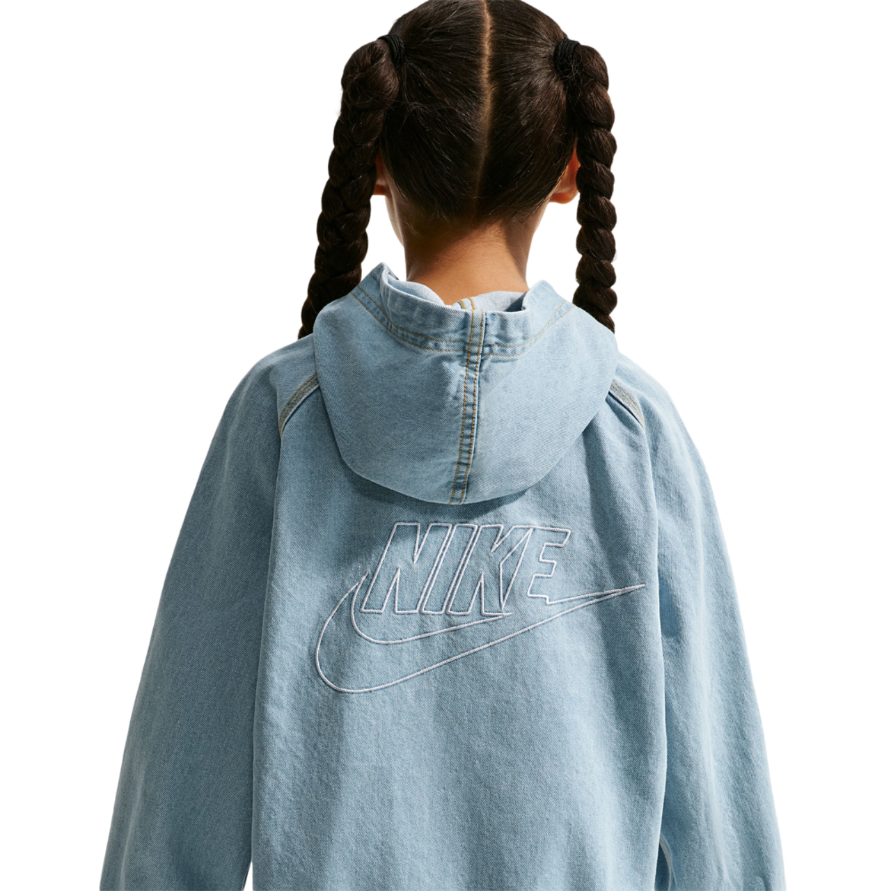 Nike NSW WR Denim Full Zip Jacket Image 2 of 2. Tap to open photo gallery.