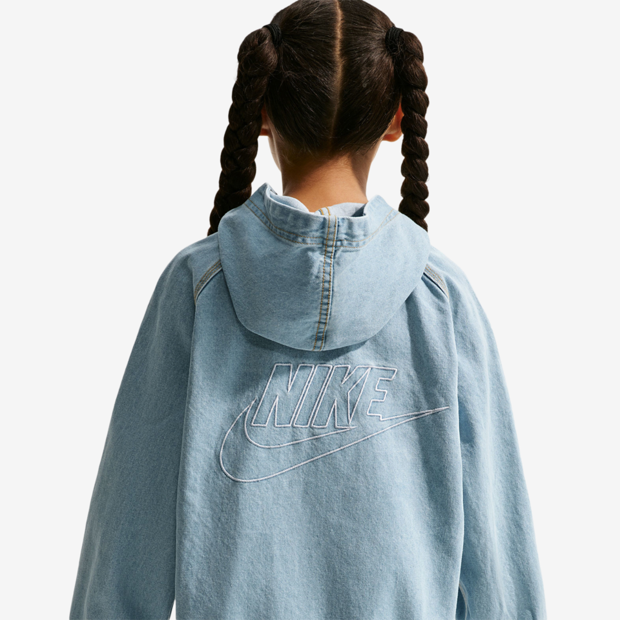Nike NSW WR Denim Full Zip Jacket Image 2 of 2. Tap to open photo gallery.