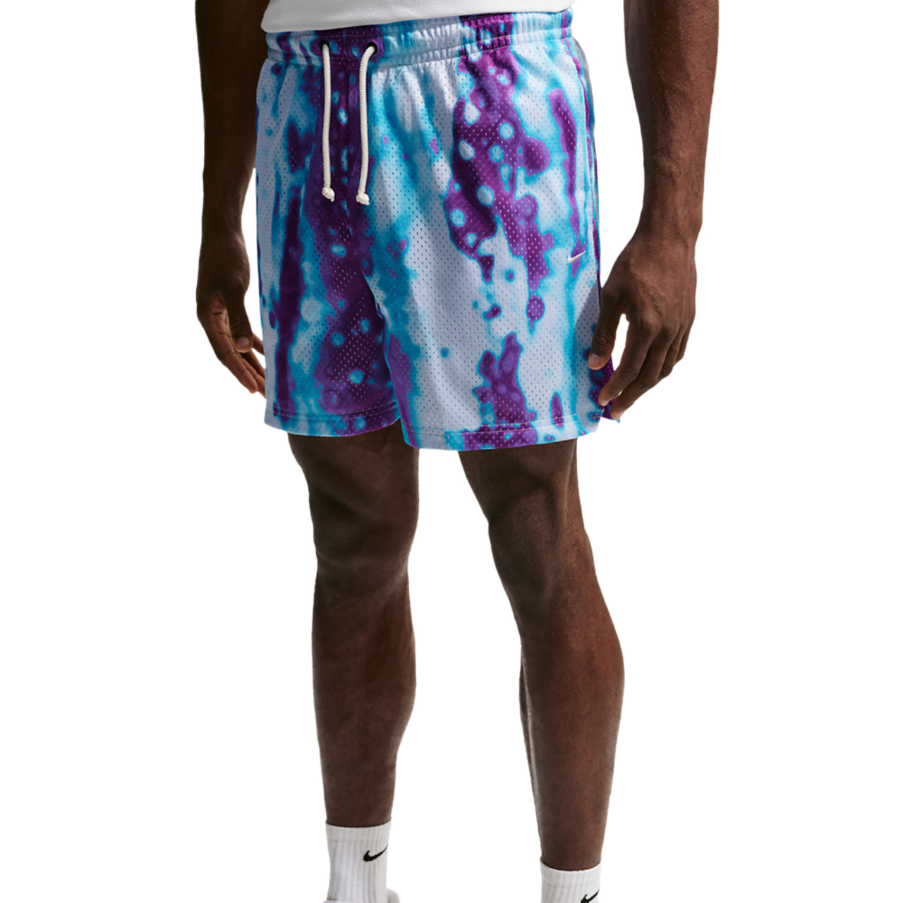 Nike Dri-FIT 5 Inch Mesh Print Shorts Image 1 of 3. Tap to open photo gallery.