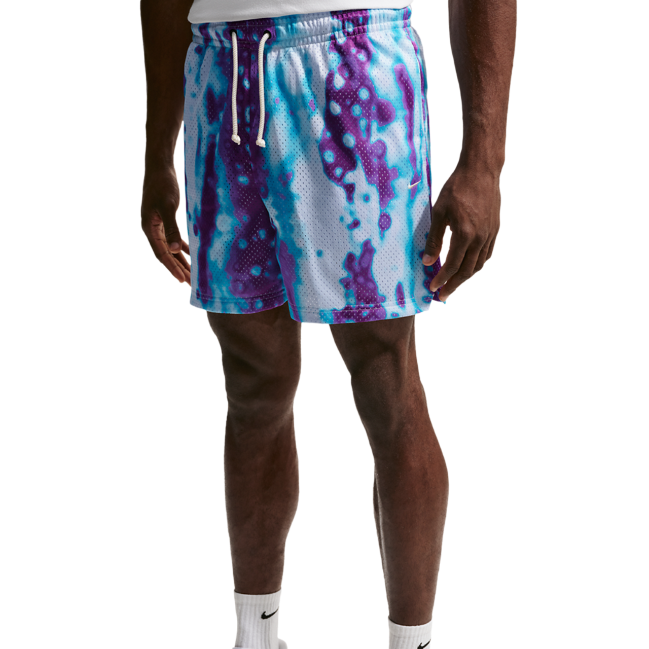 Nike Dri-FIT 5 Inch Mesh Print Shorts Image 1 of 3. Tap to open photo gallery.