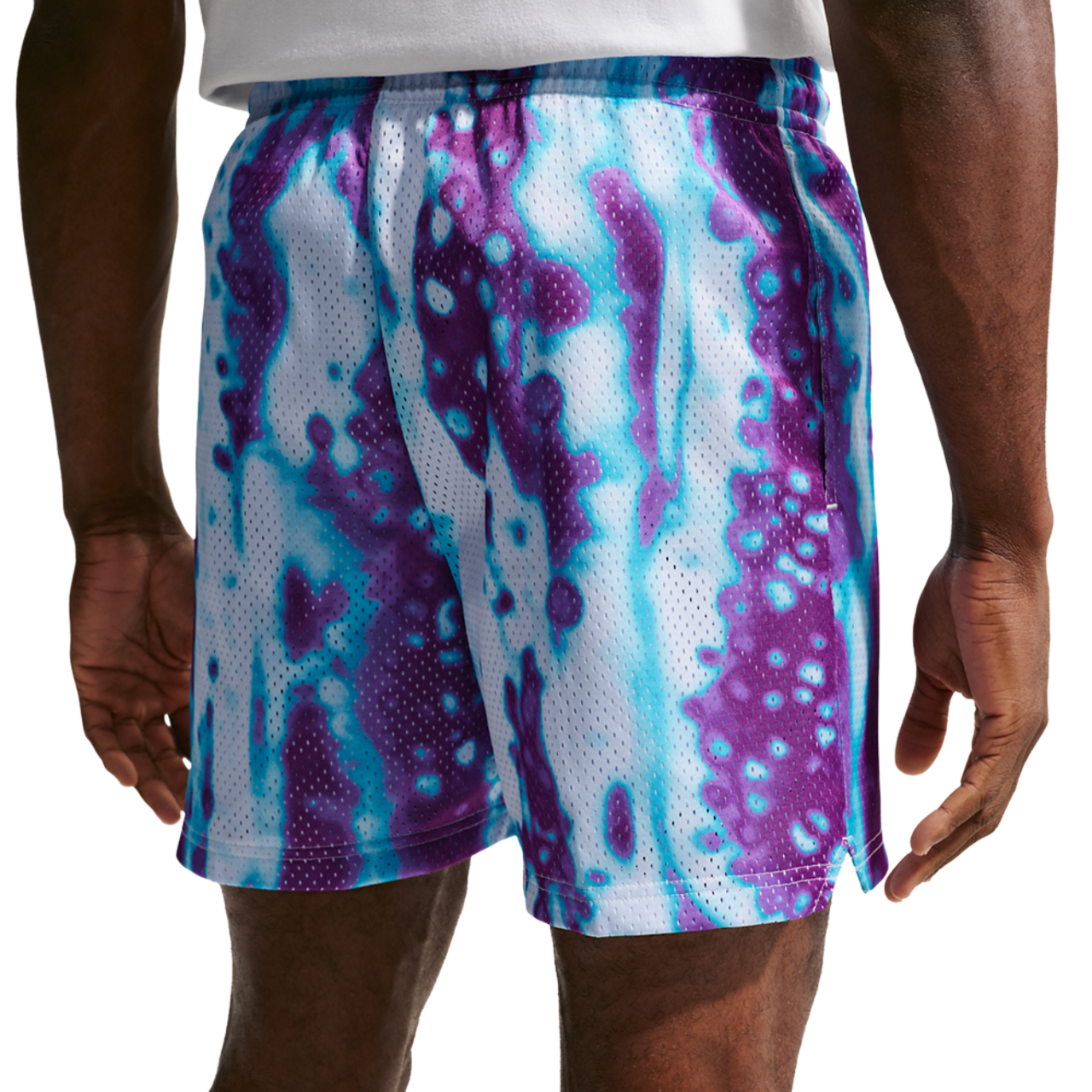 Nike Dri-FIT 5 Inch Mesh Print Shorts Image 2 of 3. Tap to open photo gallery.