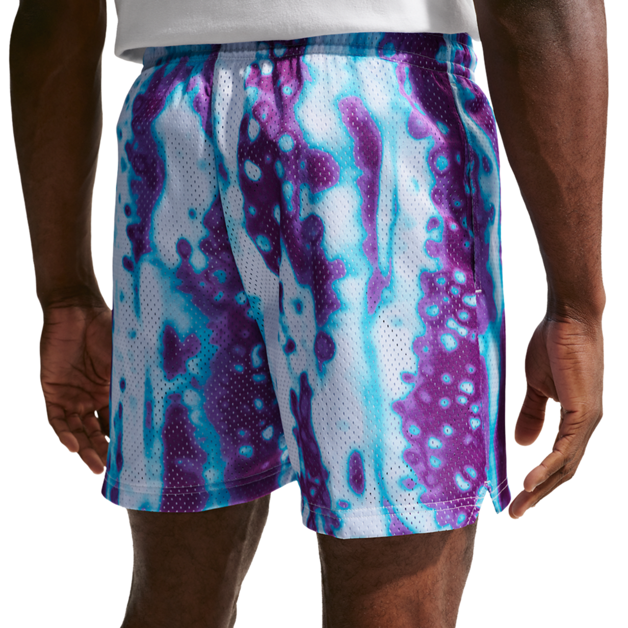 Nike Dri-FIT 5 Inch Mesh Print Shorts Image 2 of 3. Tap to open photo gallery.