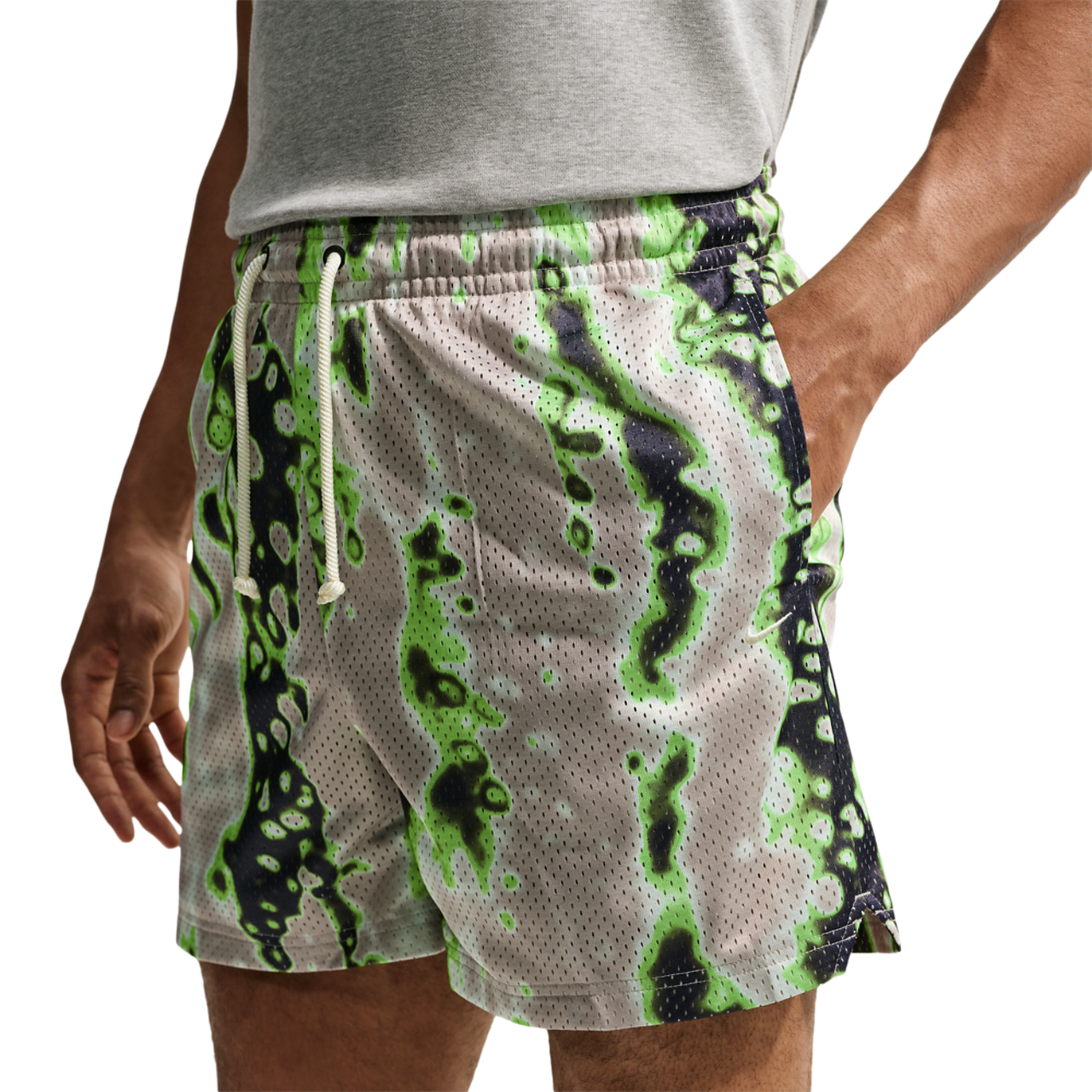 Nike Dri-FIT 5 Inch Mesh Print Shorts Image 1 of 2. Tap to open photo gallery.