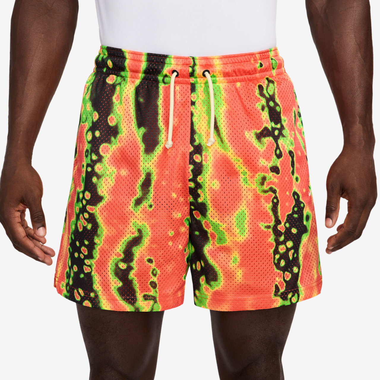 Nike Dri-FIT 5 Inch Mesh Print Shorts Image 1 of 4. Tap to open photo gallery.