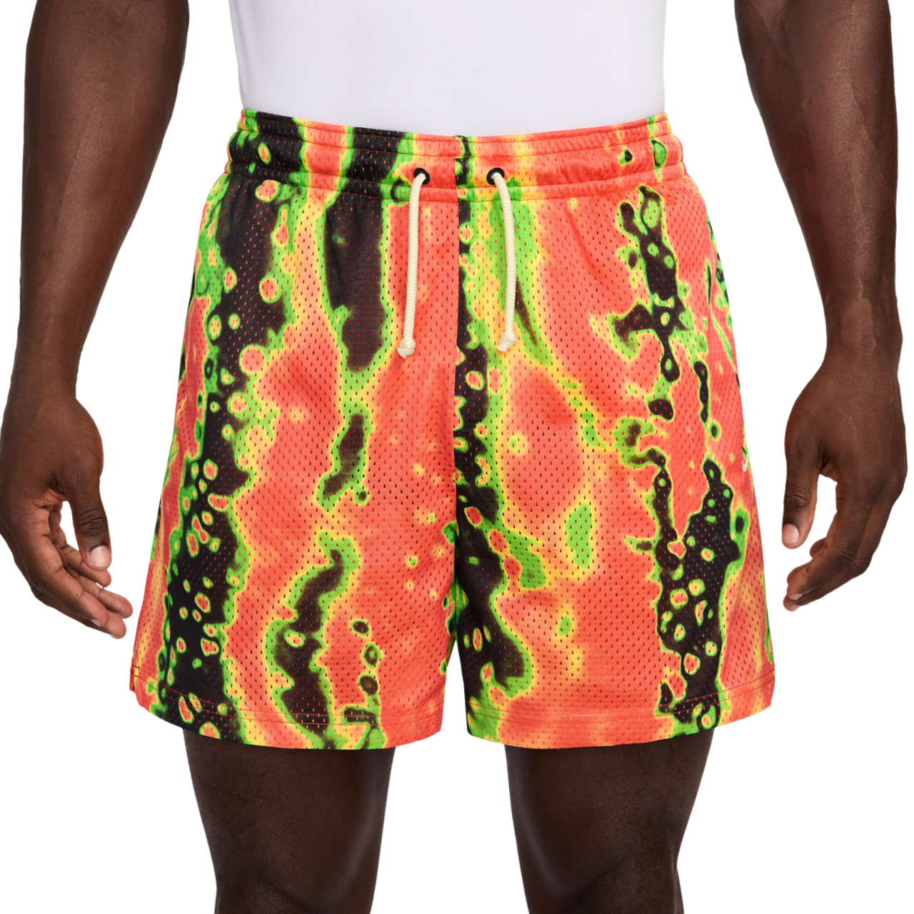 Nike Dri-FIT 5 Inch Mesh Print Shorts Image 1 of 4. Tap to open photo gallery.