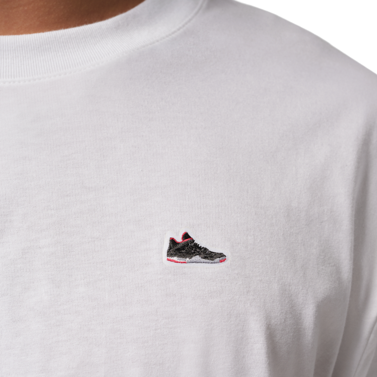 Jordan Sneaker Patch Short Sleeve Crew Image 3 of 4. Tap to open photo gallery.