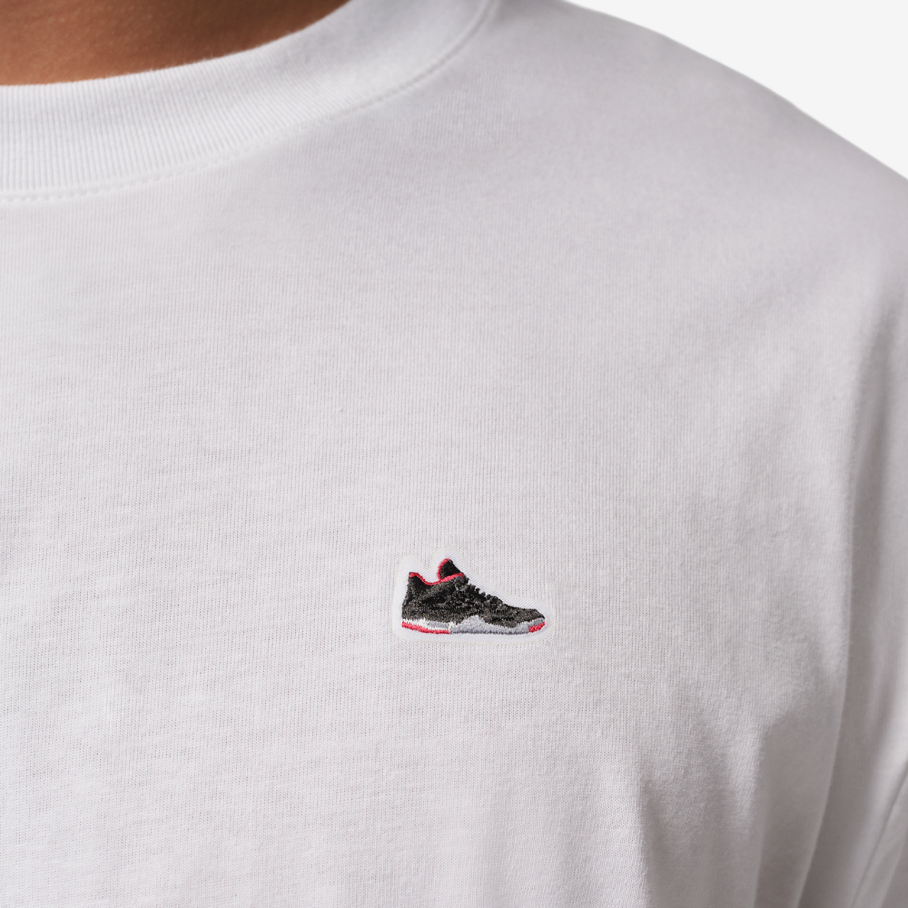 Jordan Sneaker Patch Short Sleeve Crew Image 3 of 4. Tap to open photo gallery.