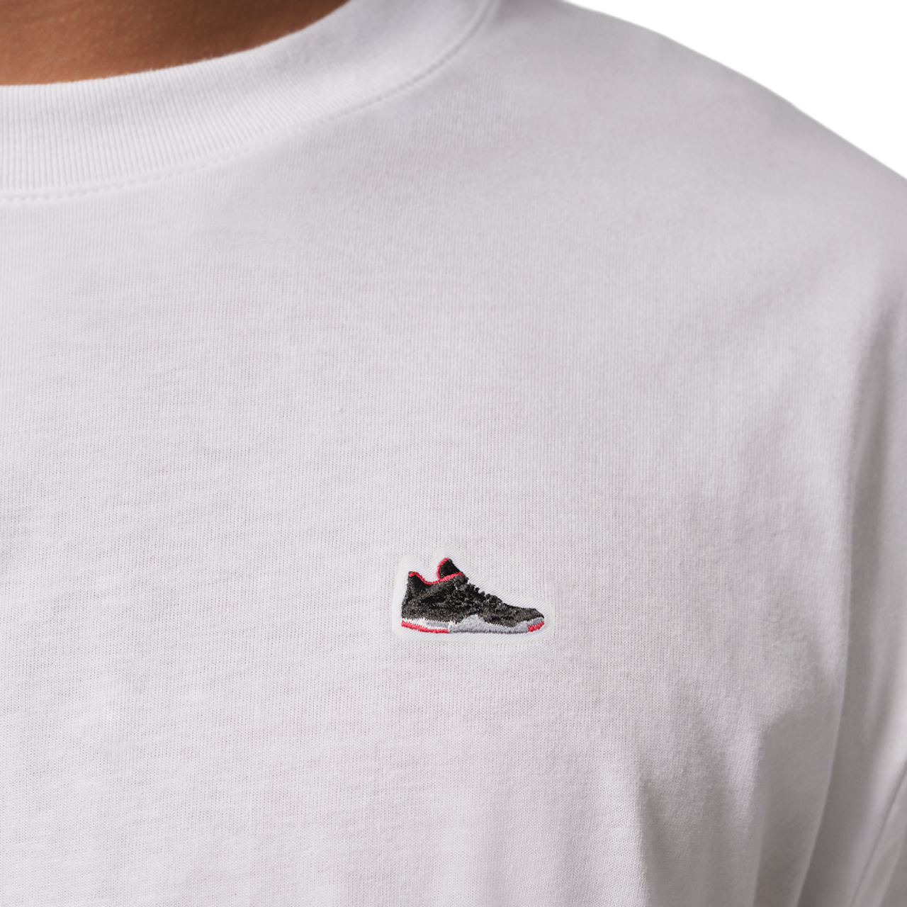 Jordan Sneaker Patch Short Sleeve Crew Image 3 of 4. Tap to open photo gallery.